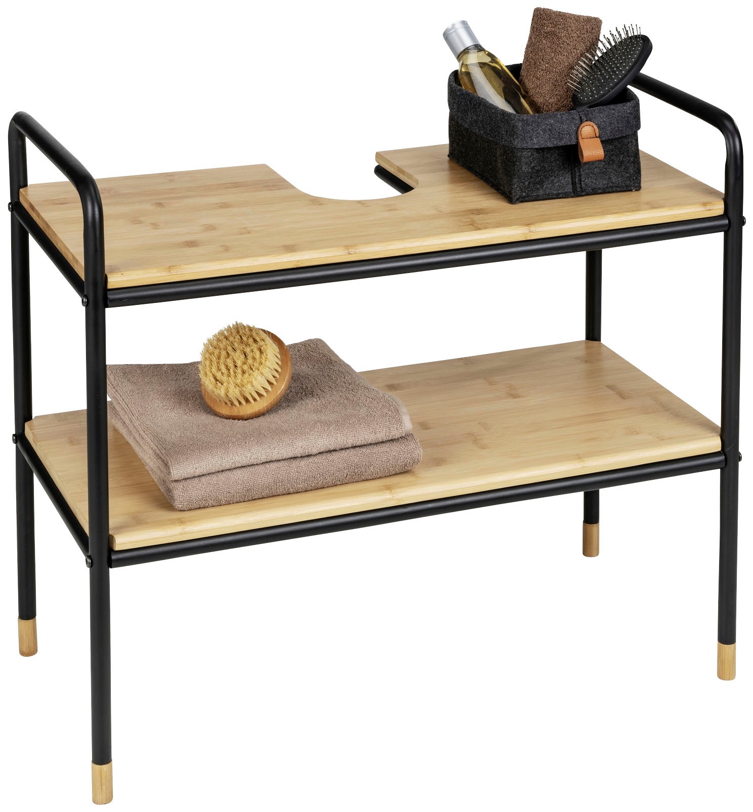 WENKO Waschbeckenunterschrank »Loft«, aus Metall und Bambus