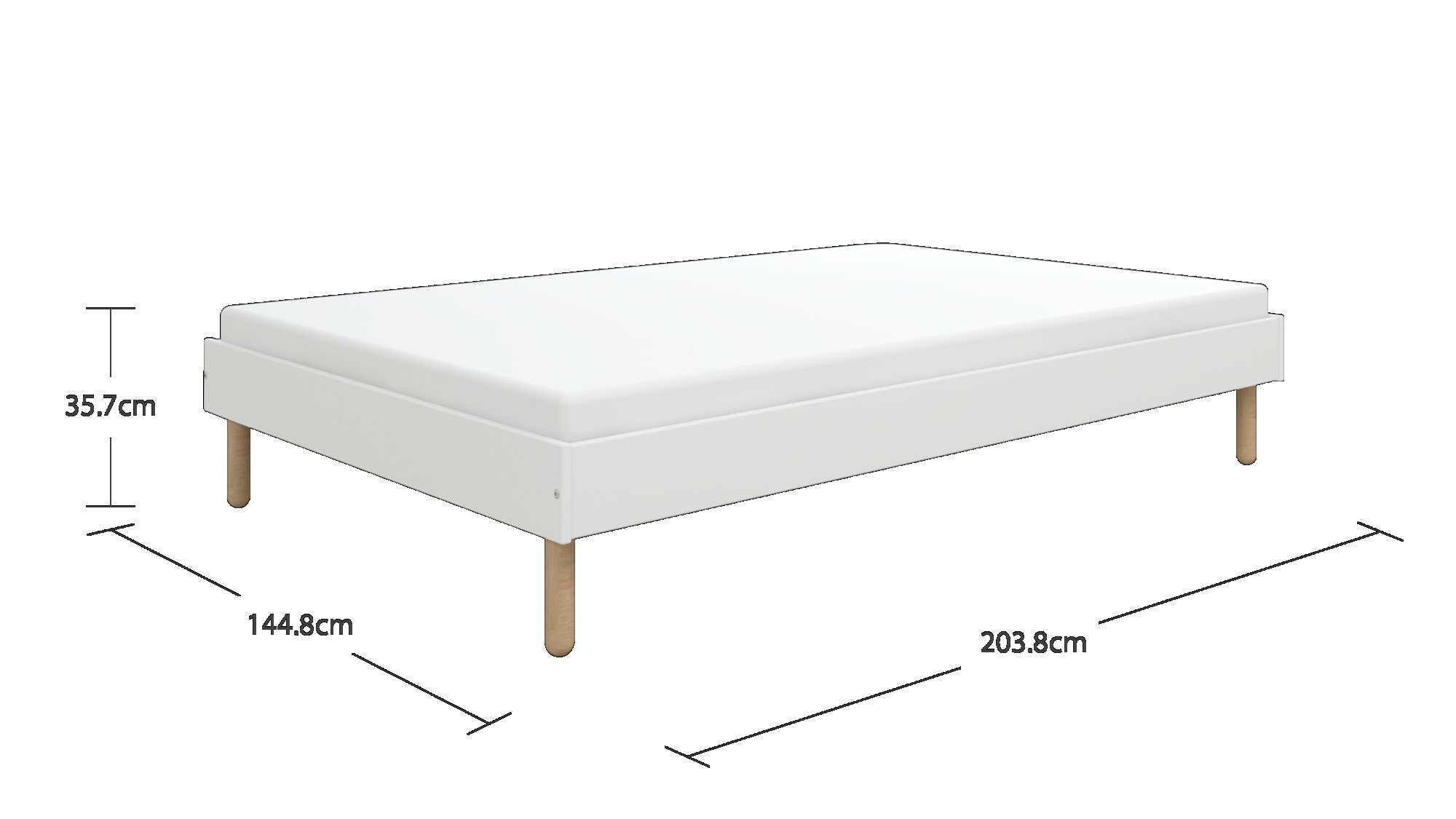 OTTO home Bett »Dagmar, Bettgestell, teilMDF, minimalistisches Design«, Breite 140 cm, inklusive feste Latten aus massiver Kiefer