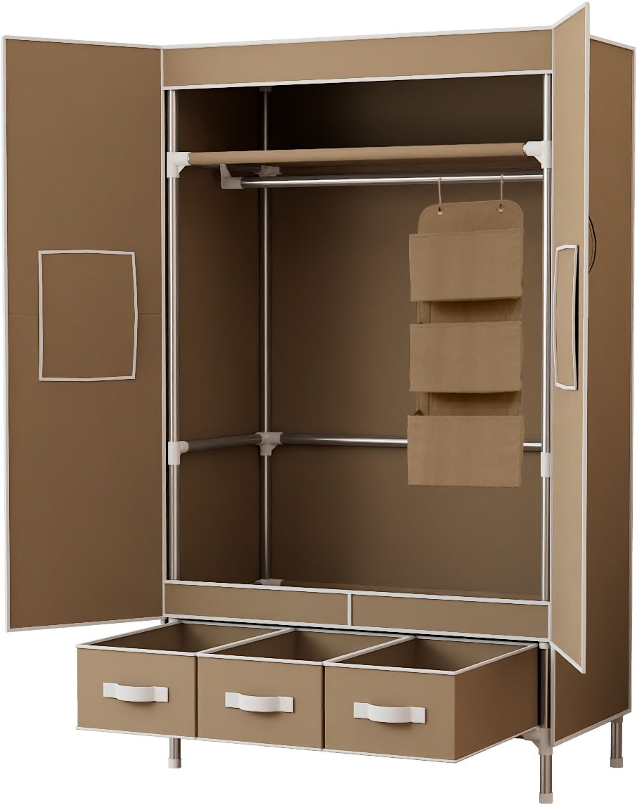 INOSIGN Kleiderschrank »Stockholm Stoffkleiderschrank Bestseller in diversen Ausführungen«, (Stabiler Schrank mit Türen und Schubladen in vielen Breiten), Schlafzimmer Garderobe Schrank Stoffkleiderschrank mit viel Stauraum
