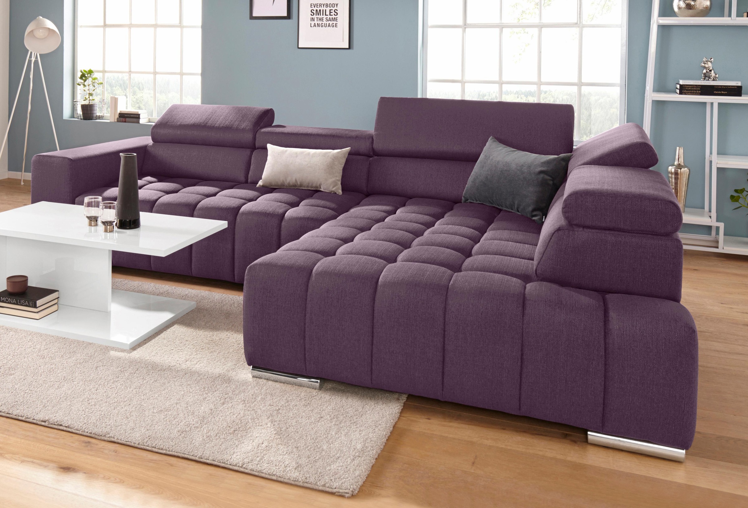 exxpo - sofa fashion Ecksofa »Elias, aktuelle Kreuzsteppung im Sitz, bequem günstig online kaufen