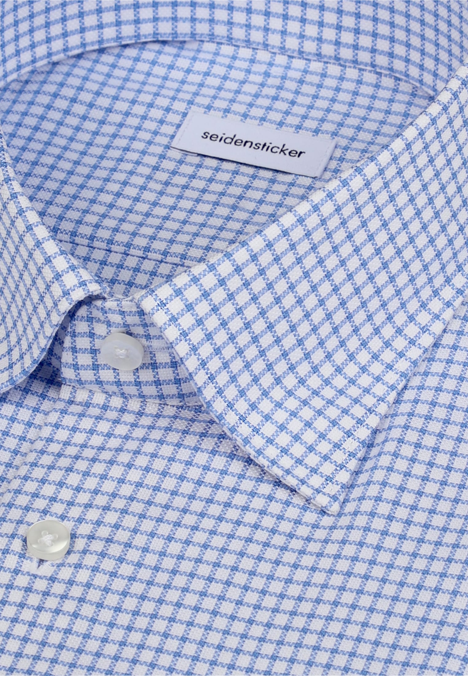 seidensticker Businesshemd »Schwarze Rose« Shaped 1/1 Covered-Button-Down-Kragen Karo