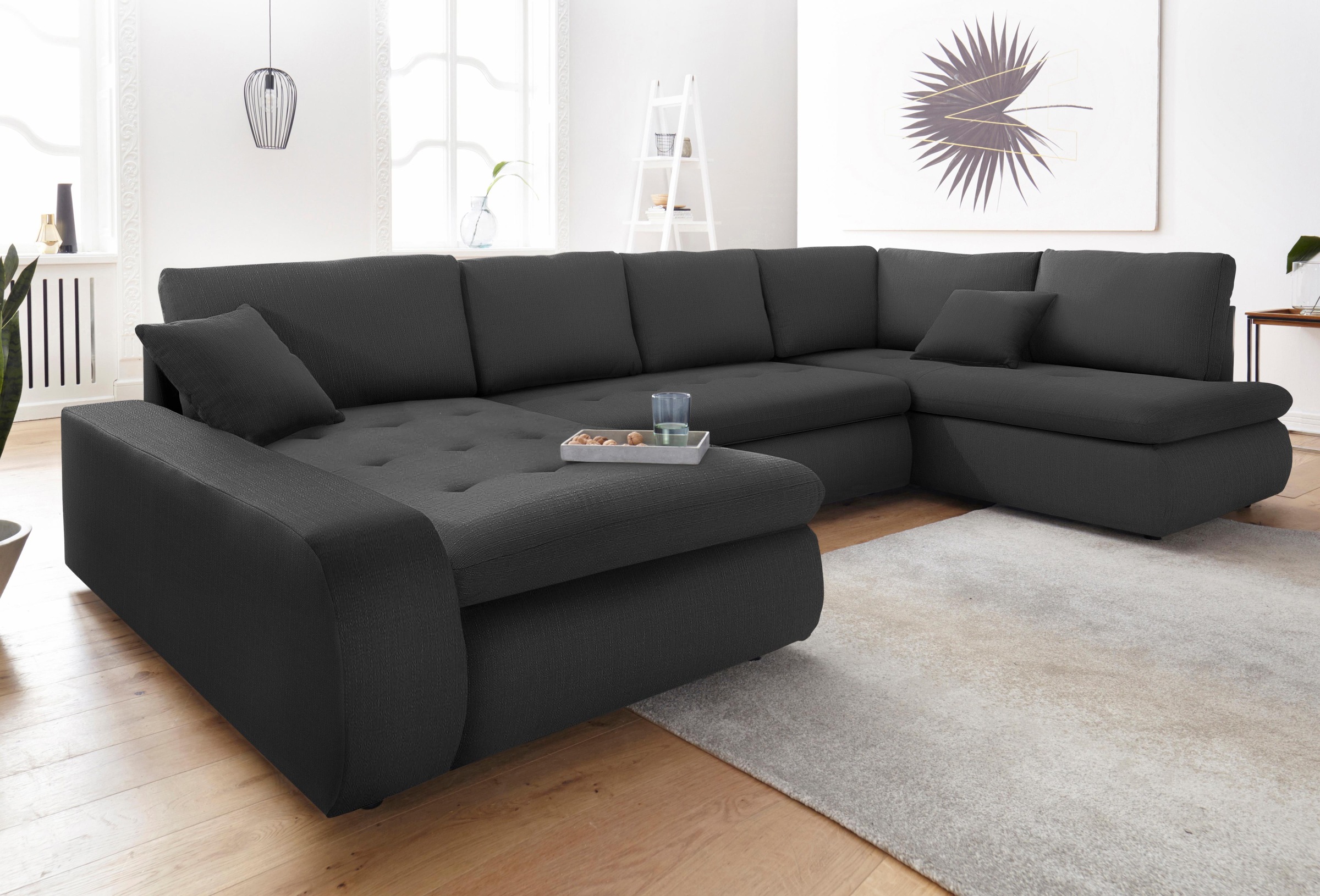 TRENDMANUFAKTUR Wohnlandschaft »Indie II, tolle Detailverarbeitung, bequem und komfortabel im Sitz«, wahlweise mit Bettfunktion, U-Form