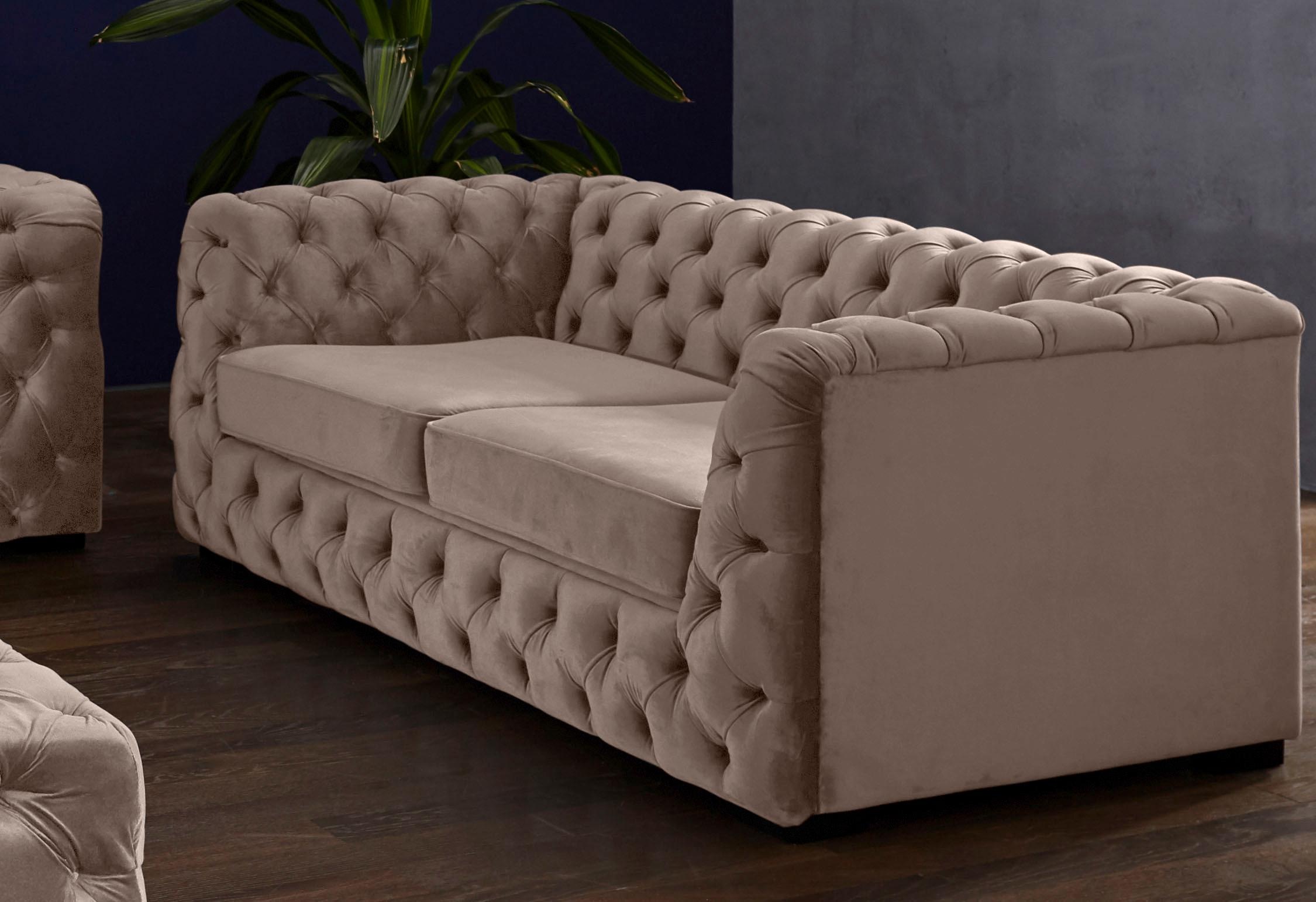 Home affaire Chesterfield-Sofa "Kalina", mit klassischer Chesterfield-Knopf günstig online kaufen
