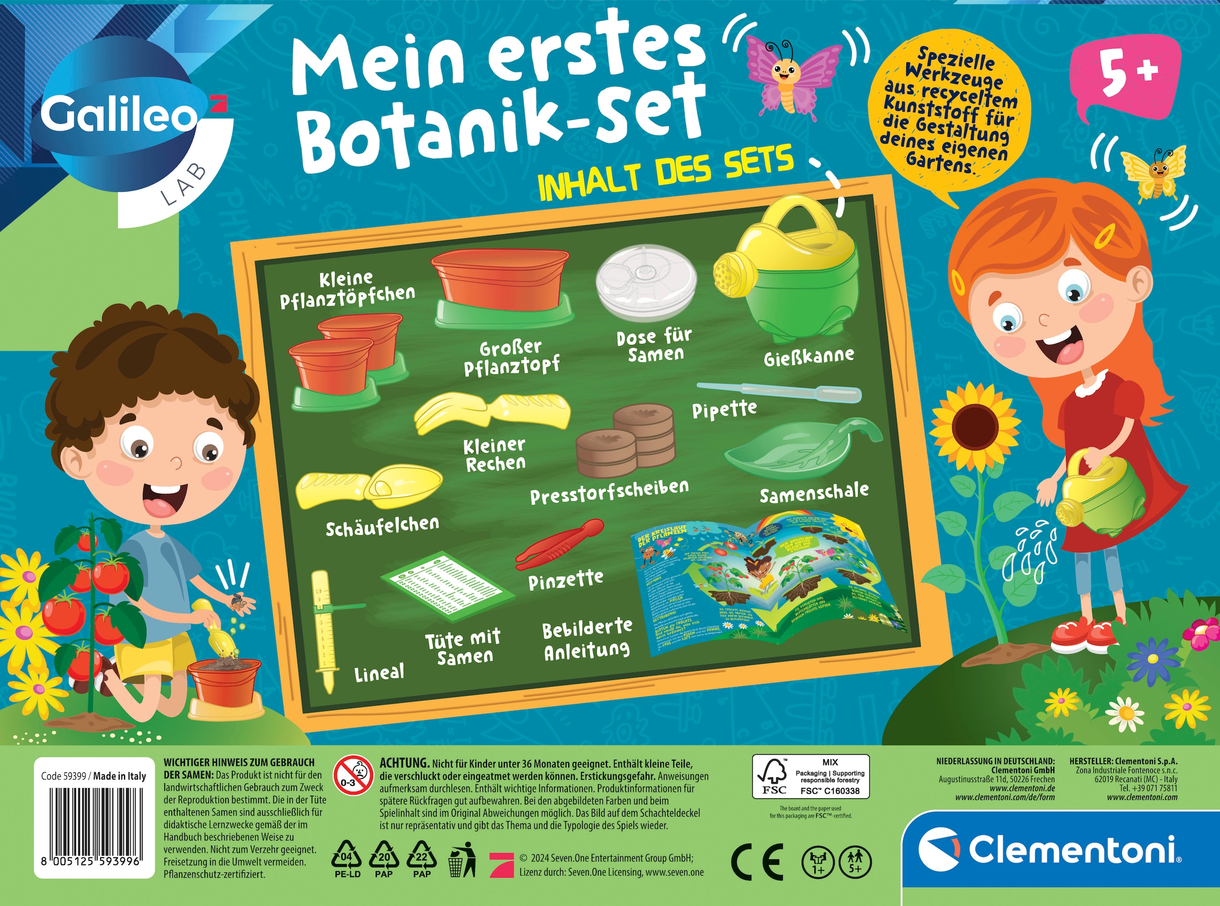 Clementoni® Experimentierkasten »Galileo Lab, Mein erstes Botanik-Set (5+)«, Made in Europe