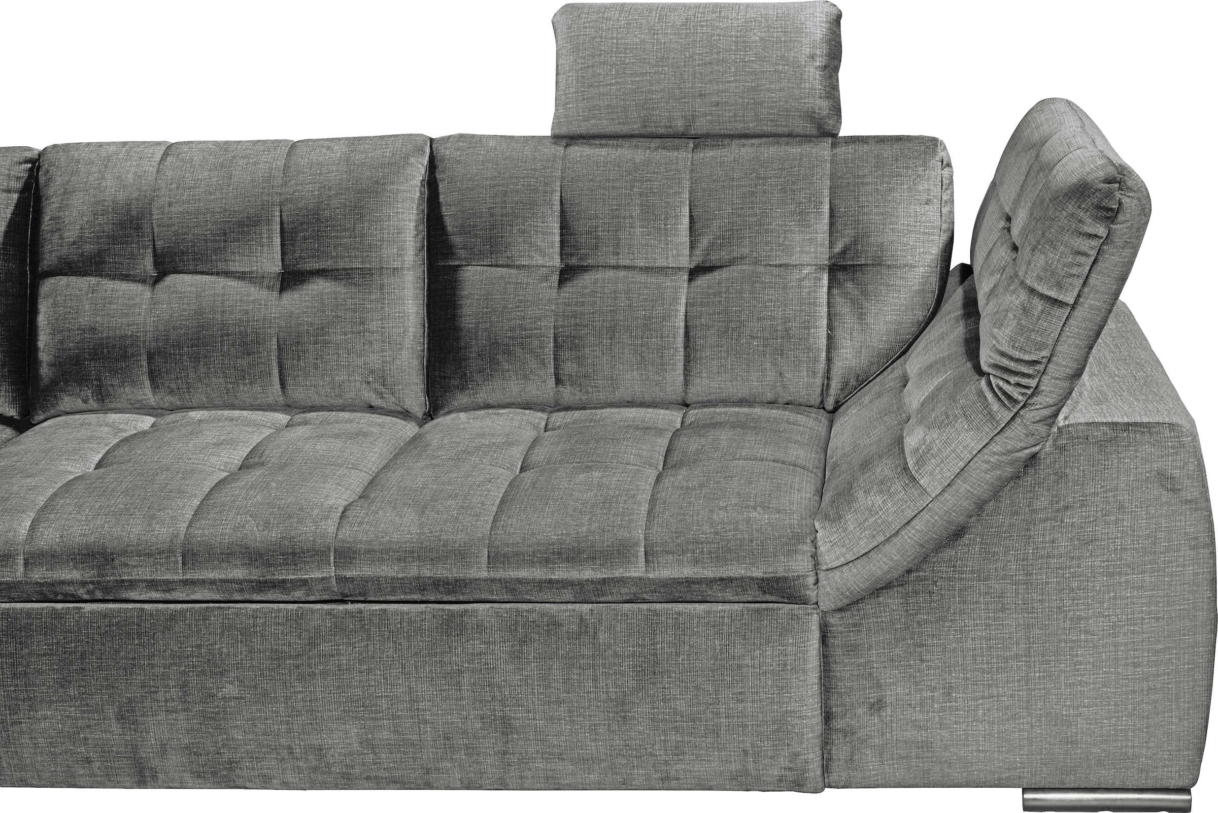 ED EXCITING DESIGN Ecksofa »Estrella L-Form« mit Bettfunktion, Bettkasten, Armteilverstellung & Kopfstützen