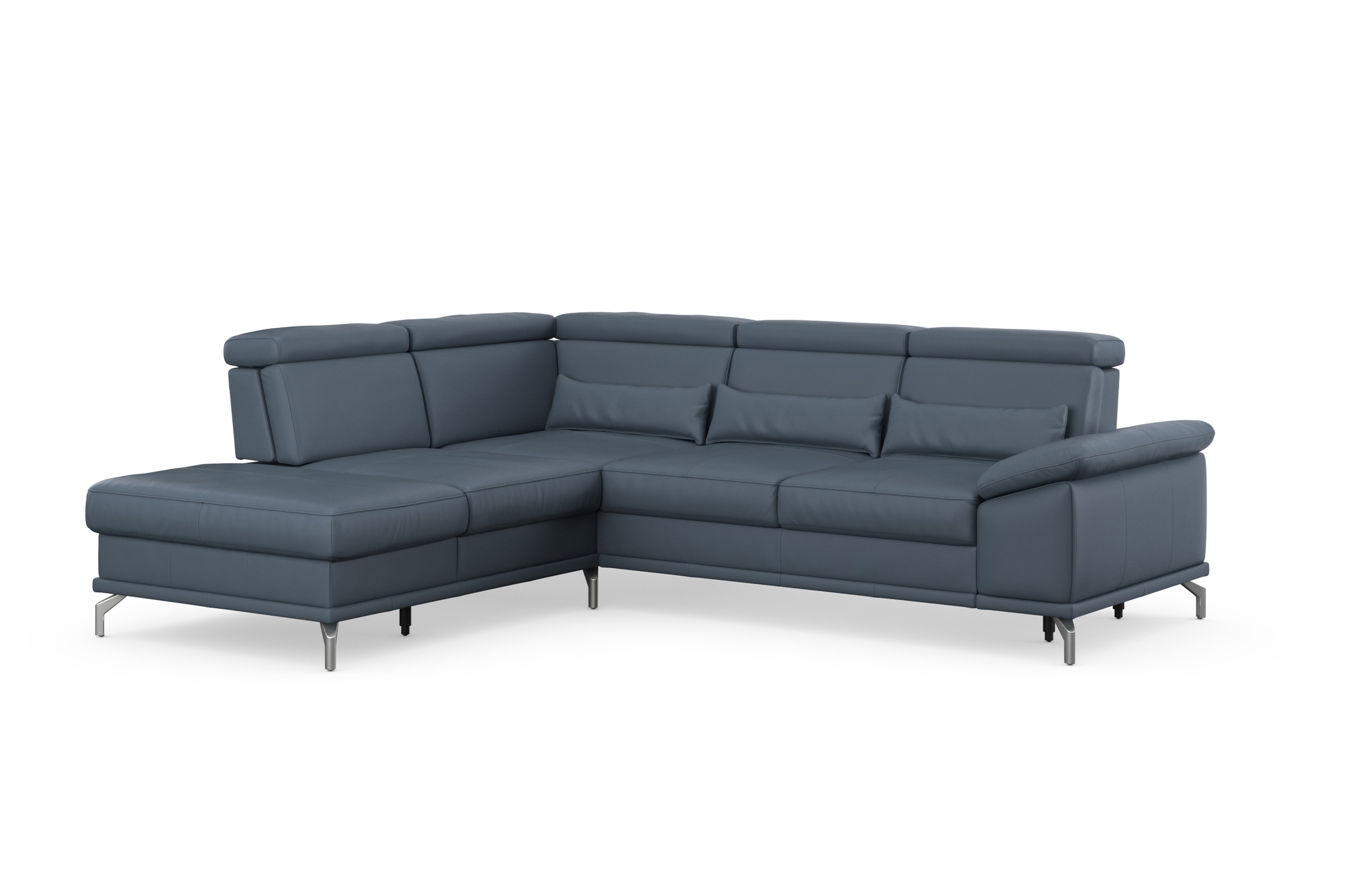 sit&more Ecksofa »Cabrio L-Form, mit Sitztiefenverstellung, Arm- und Kopfteilverstellung«, 3 Nierenkissen, Federkern, optional Bettfunktion und Stauraum