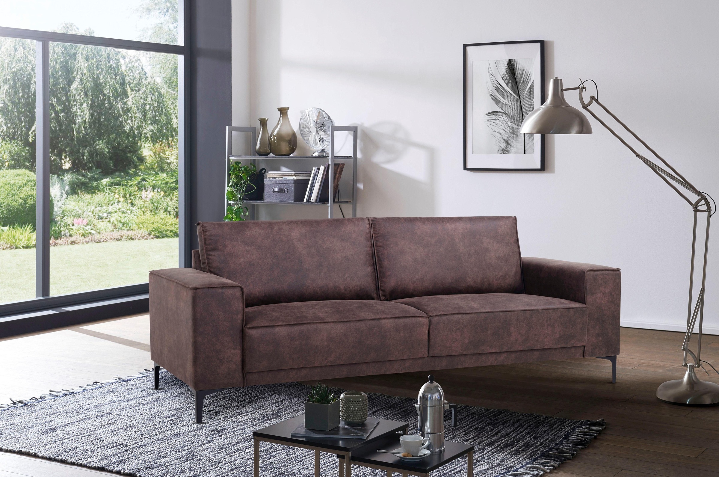 Places of Style 3-Sitzer »3er Sofa Oland, Struktur, Flachgewebe, Luxus-Micr günstig online kaufen