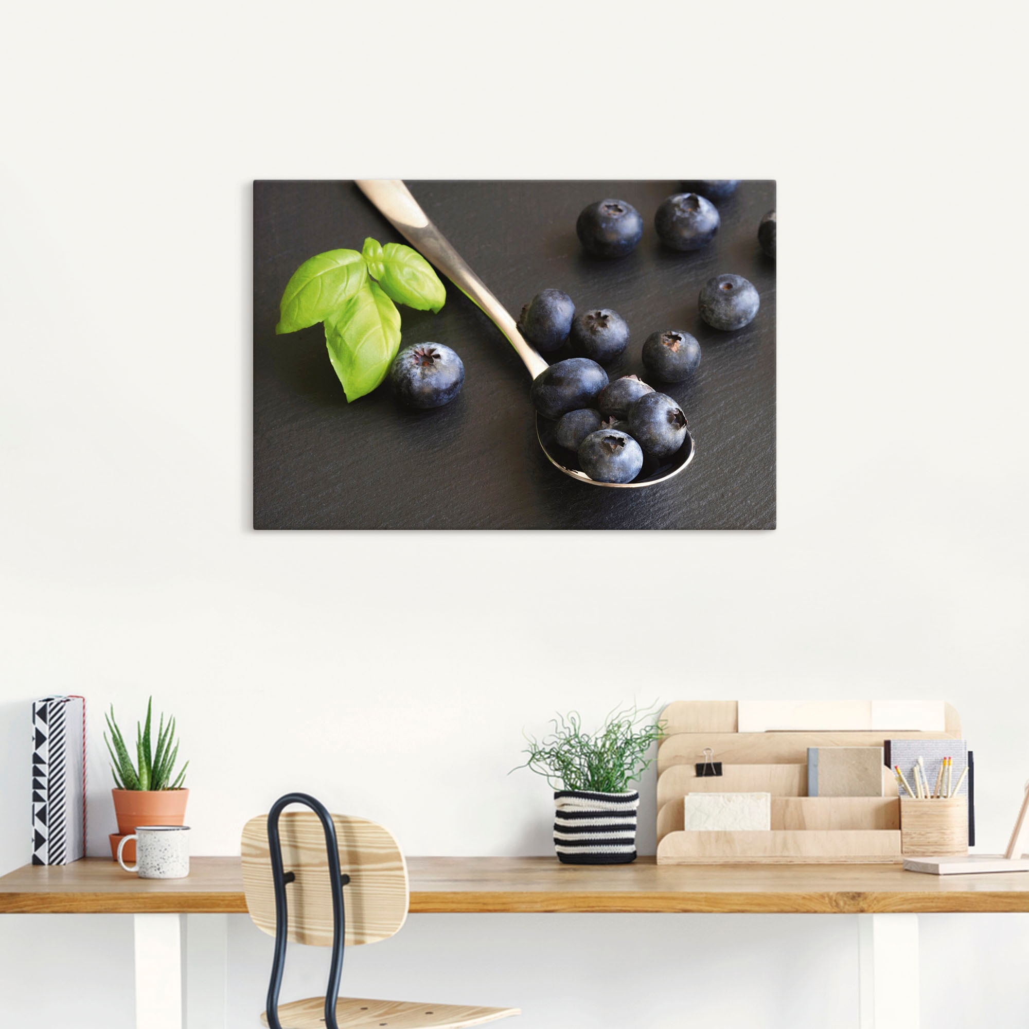 Artland Leinwandbild »Heidelbeeren«, Obst Bilder, (1 St.), auf Keilrahmen gespannt