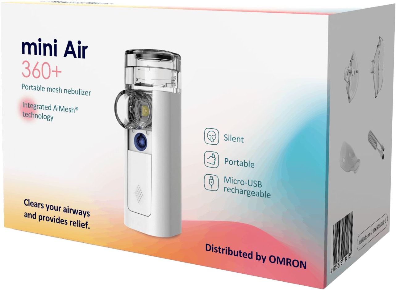 Omron Inhalationsgerät »mini Air 360+ einfach zu bedienen«, geräuschlos, Laden mit Micro-USB, für Erwachsene & Kinder