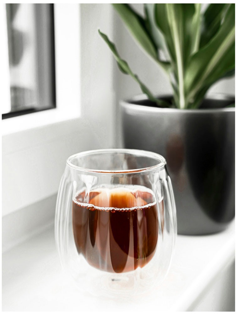 Mulex Latte-Macchiato-Glas »Mulex Gläser Set Chicago«, (Set, 2 tlg., 2tlg. Gläser Set, je 250 ml), doppelwandig, ideal f. Kaffee, Cappuccino, Latte Macchiatto, 2tlg