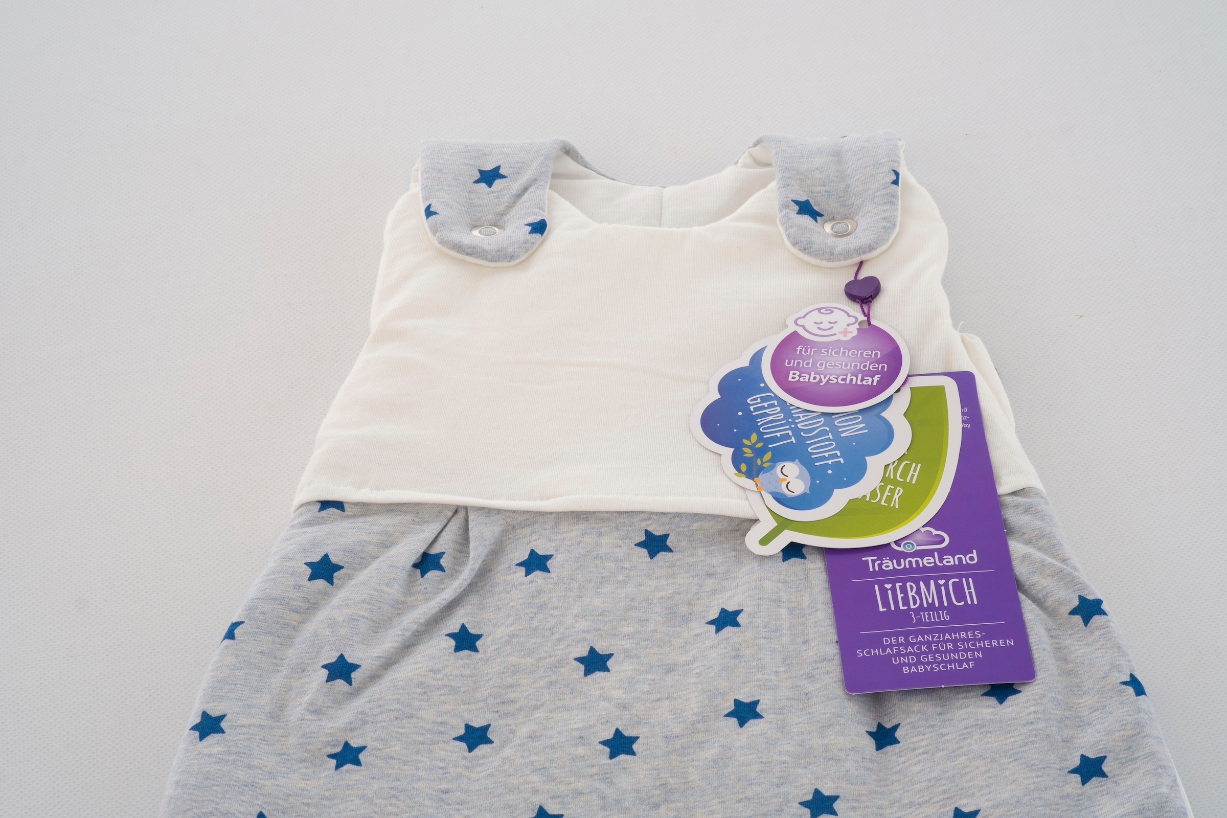 Träumeland Babyschlafsack »3tlg. Set LIEBMICH, Design Sternentraum blau«, (3 tlg.)