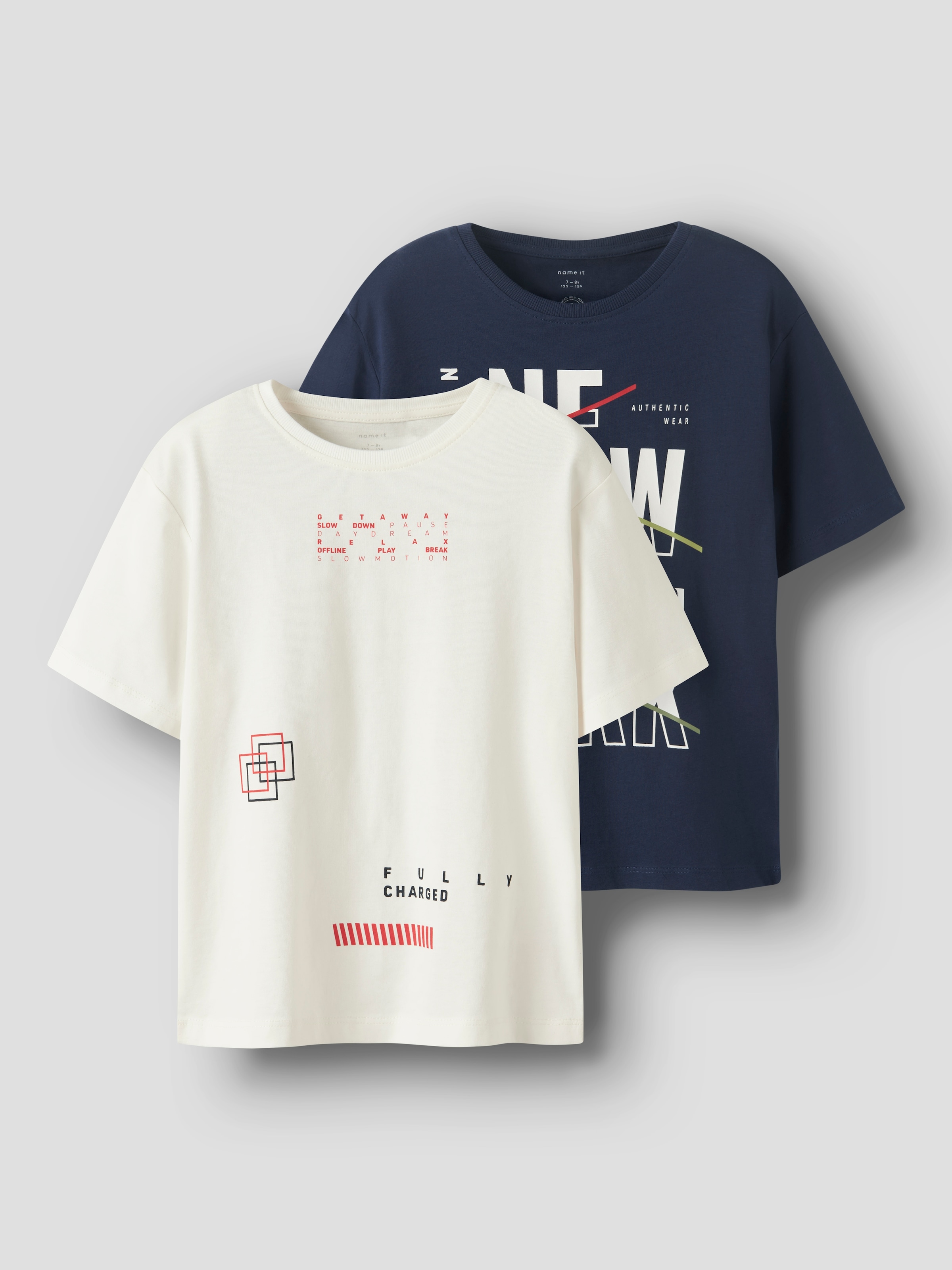 Name It T-Shirt »NKMKINGSTON 2P SS NREG TOP PB«, (Packung, 2 tlg.)