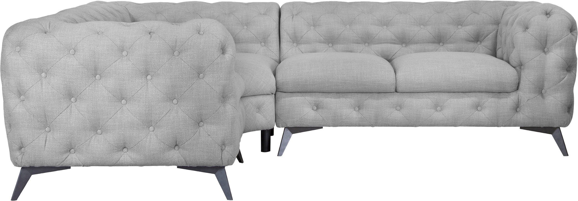 Leonique Chesterfield-Sofa »Ecksofa GLYNIS L-Form mit Wellenunterfederung, günstig online kaufen