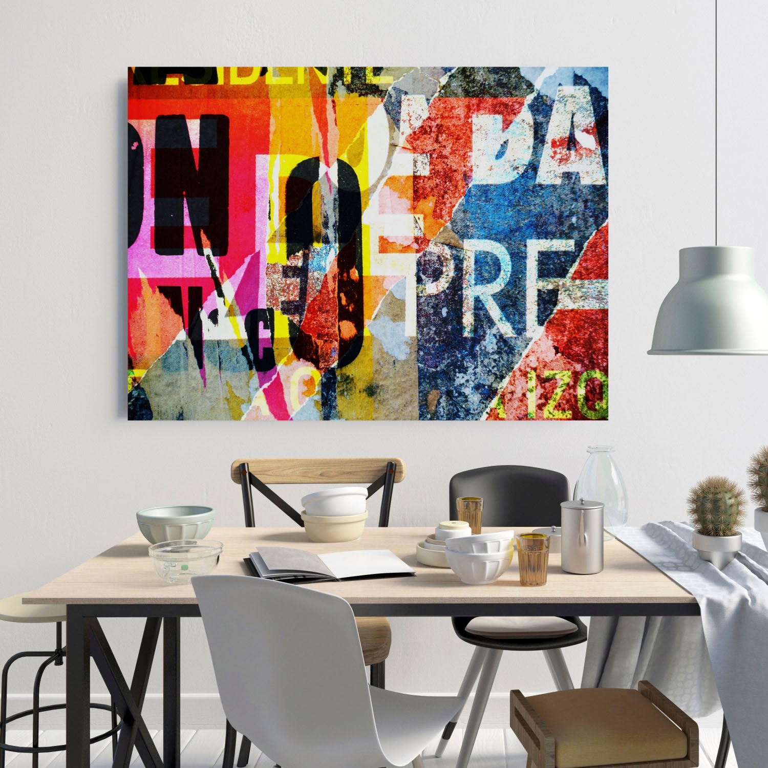 queence Acrylglasbild »Papierstücke«, Buchstaben-Kunst-Fashion, Fine Art-Pr günstig online kaufen