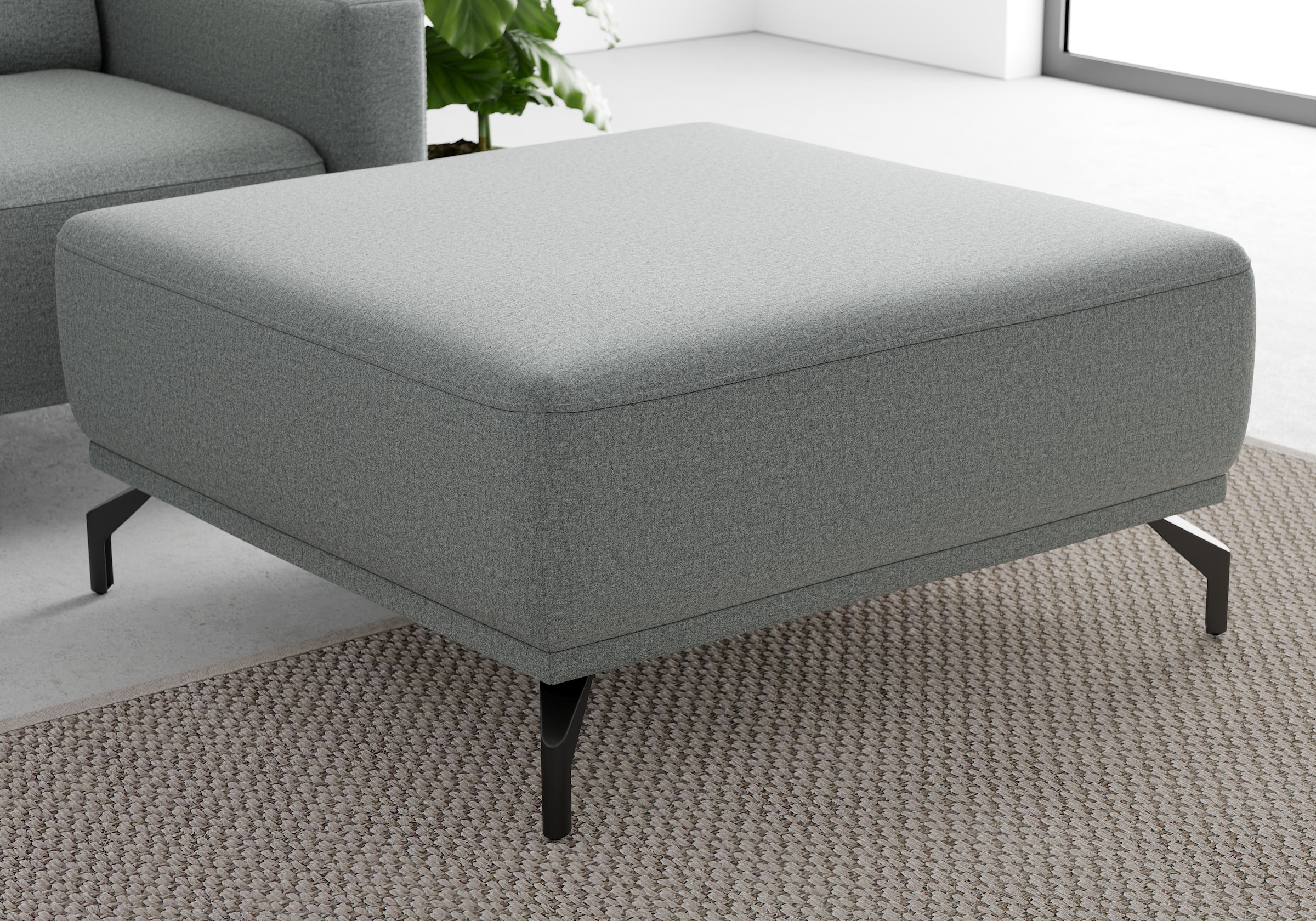 sit&more Hocker »Bailando«, mit Federkern und schwarzen, matten Metallfüßen günstig online kaufen