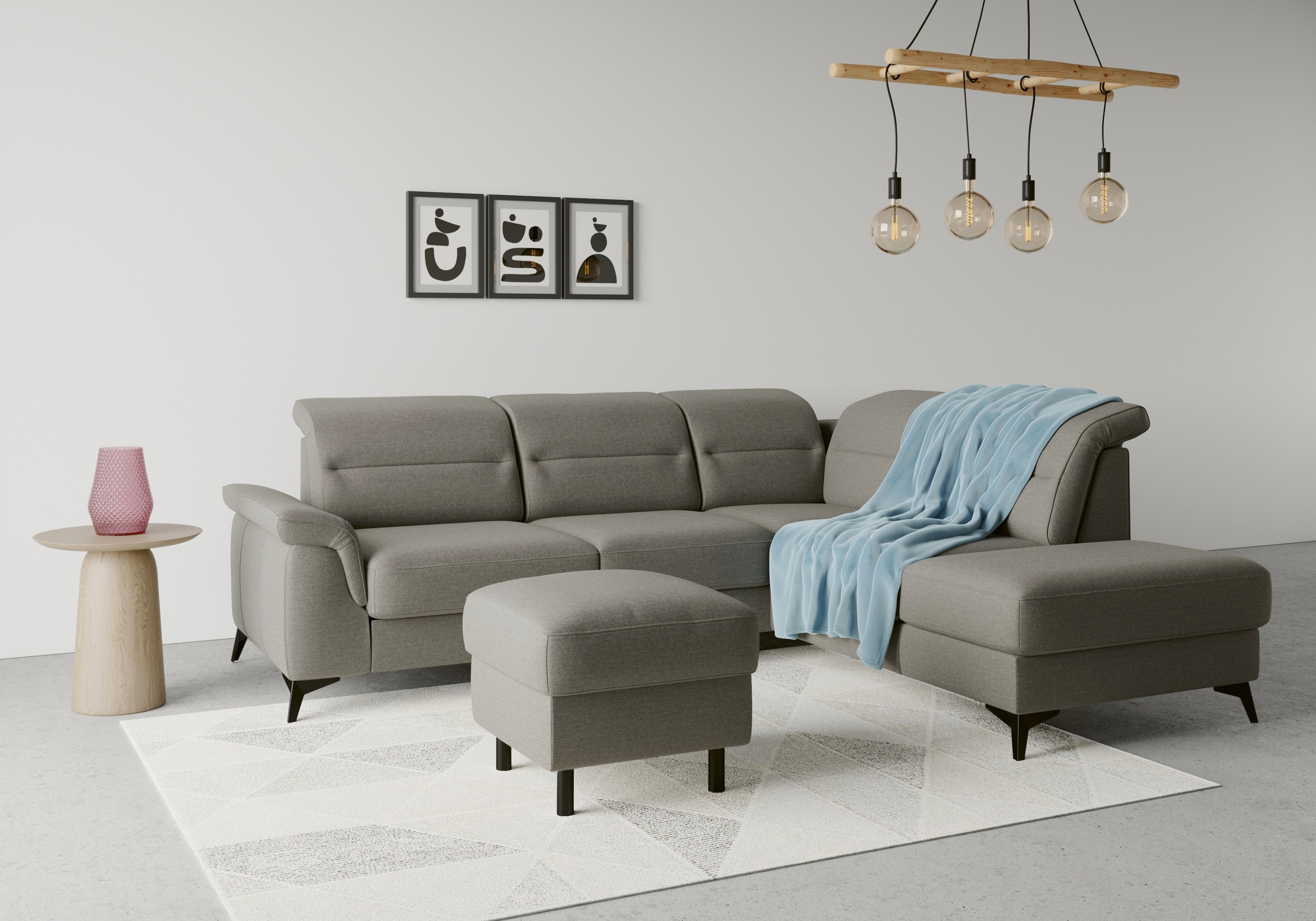 sit&more Ecksofa »Sinatra L-Form«, mit Ottomane, optional mit Kopfteilverstellung und Armteilfunktion