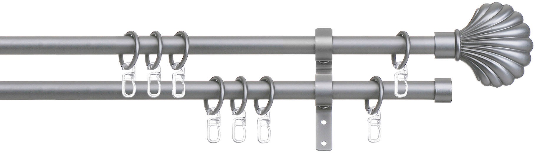 indeko Gardinenstange »Volterra« Ø 16 mm 2 läufig-läufig Fixmaß Komplett-Se günstig online kaufen