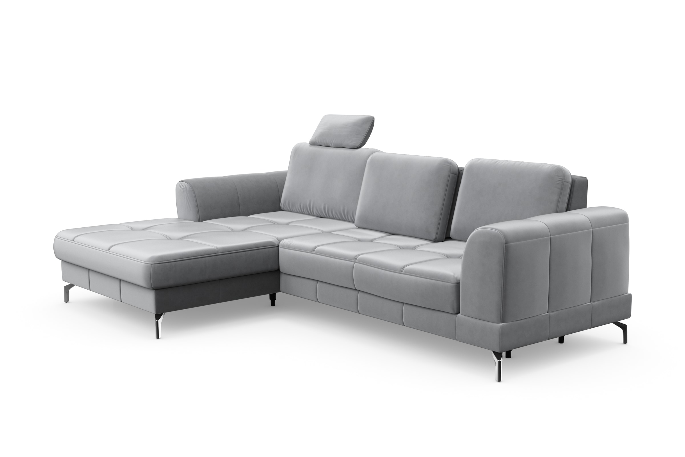 sit&more Ecksofa »Bendigo L-Form«, inklusive Sitztiefenverstellung, Bodenfreiheit 12 cm, in 2 Fußfarben