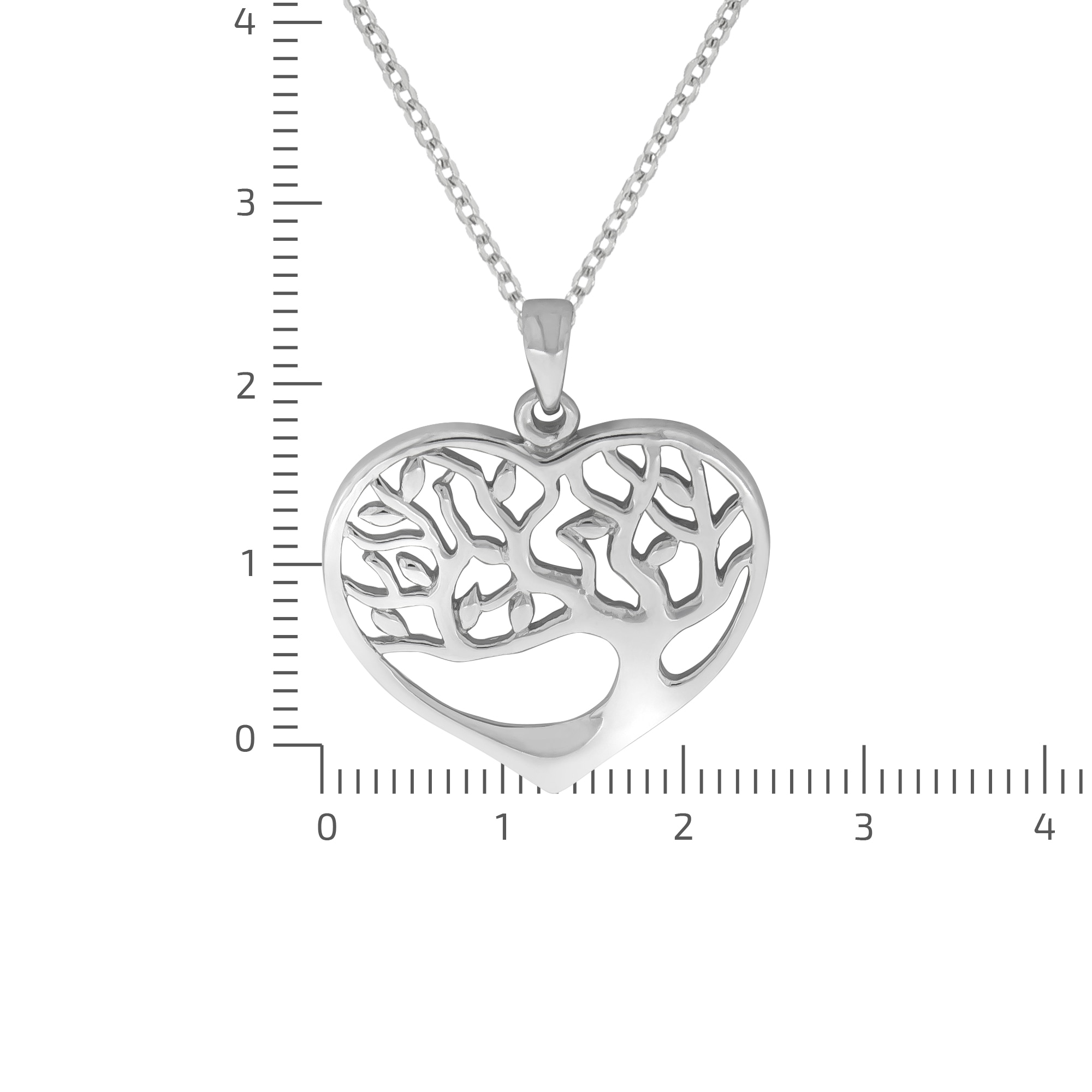Zeeme Kette mit Anhänger »Silber 925 rhodiniert mit Herz- und Lebensbaum-Motiv«