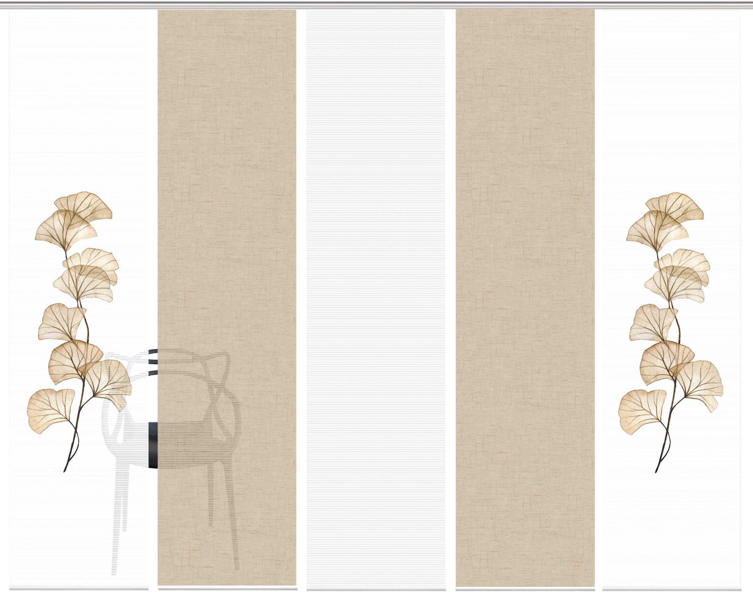 Vision S Schiebegardine »BERTO 5er SET« Paneelwagen 5 Stk. tlg. Schiebevorhang Digidruck 5er Set BERTO