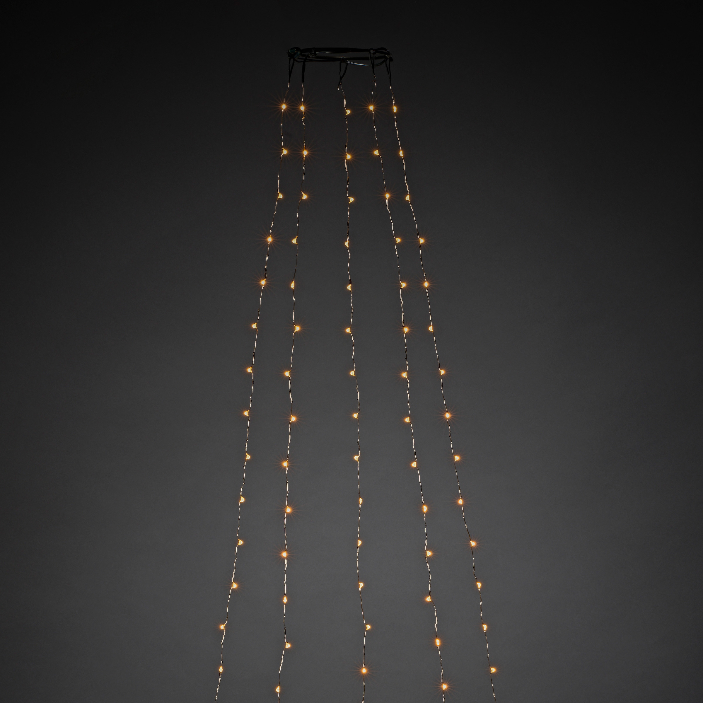 KONSTSMIDE LED-Baummantel, 300 St.-flammig, LED Lichterkette mit Ring Ø 11, LED Tropfen, 5 Stränge à 60 Dioden