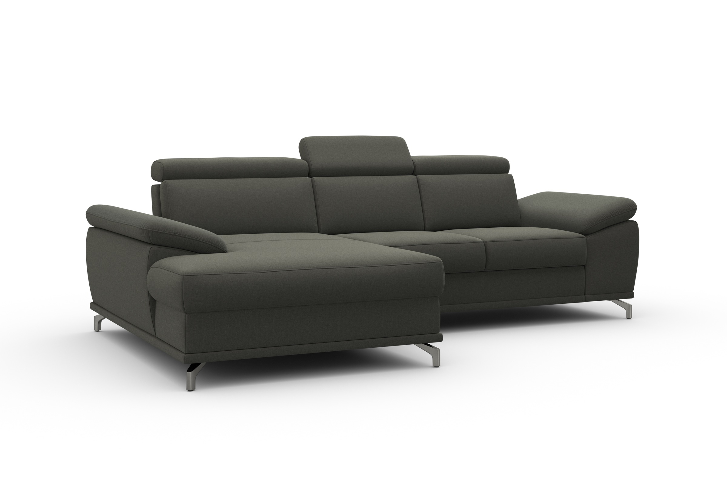 sit&more Ecksofa »Cabrio L-Form, mit Sitztiefenverstellung, Arm- und Kopfteilverstellung«, 2 Nierenkissen, Federkern, optional Bettfunktion und Stauraum