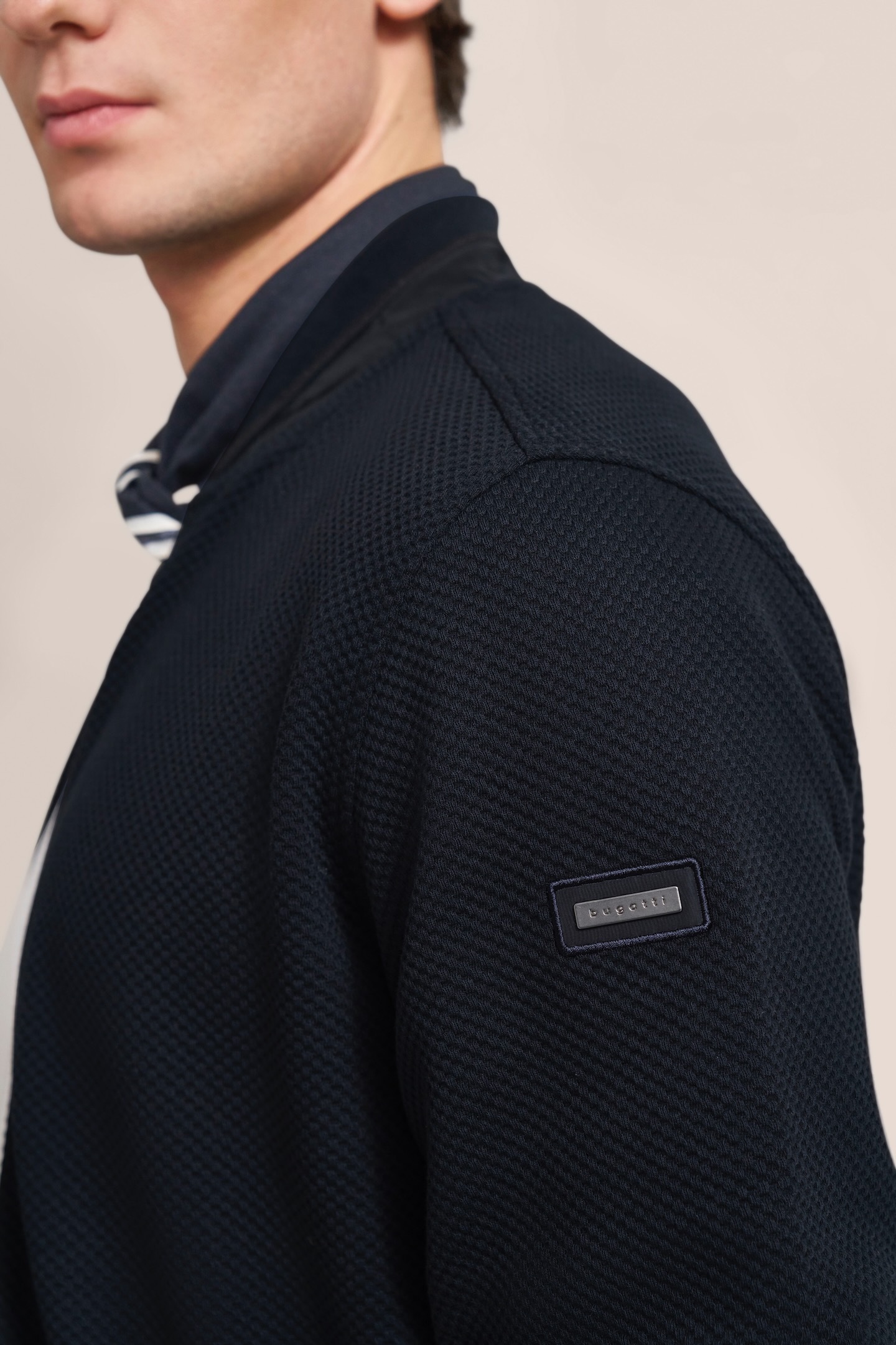 bugatti Sweatjacke, mit Collegekragen