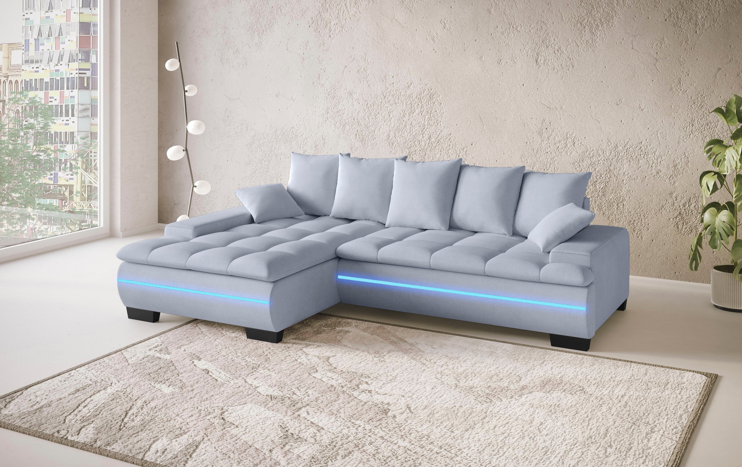 Mr. Couch Ecksofa »Haiti II, L-Form«, RGB-LED Beleuchtung, wahlweise mit Ka günstig online kaufen