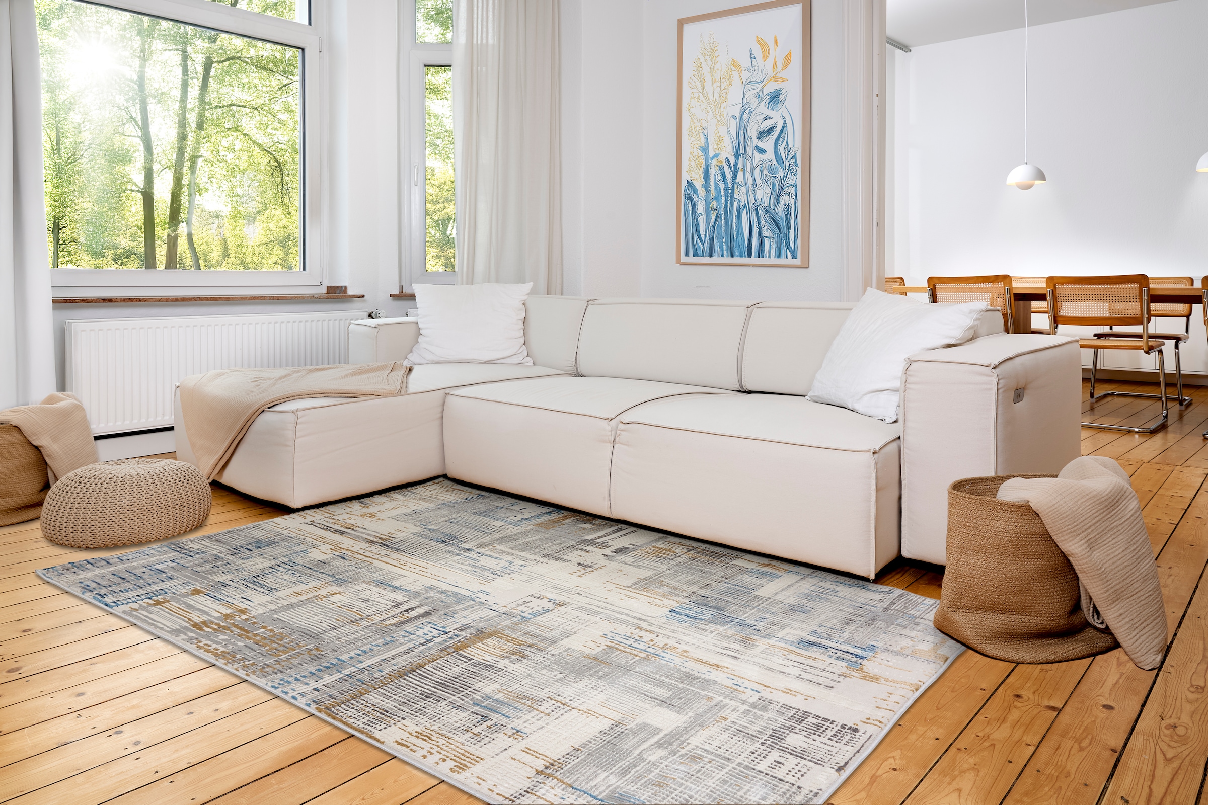 ASTRA Teppich »Jules 251«, rechteckig, 8 mm Höhe, Vintage, Hoch Tief, Kurzflor, Wohnzimmer, Schlafzimmer