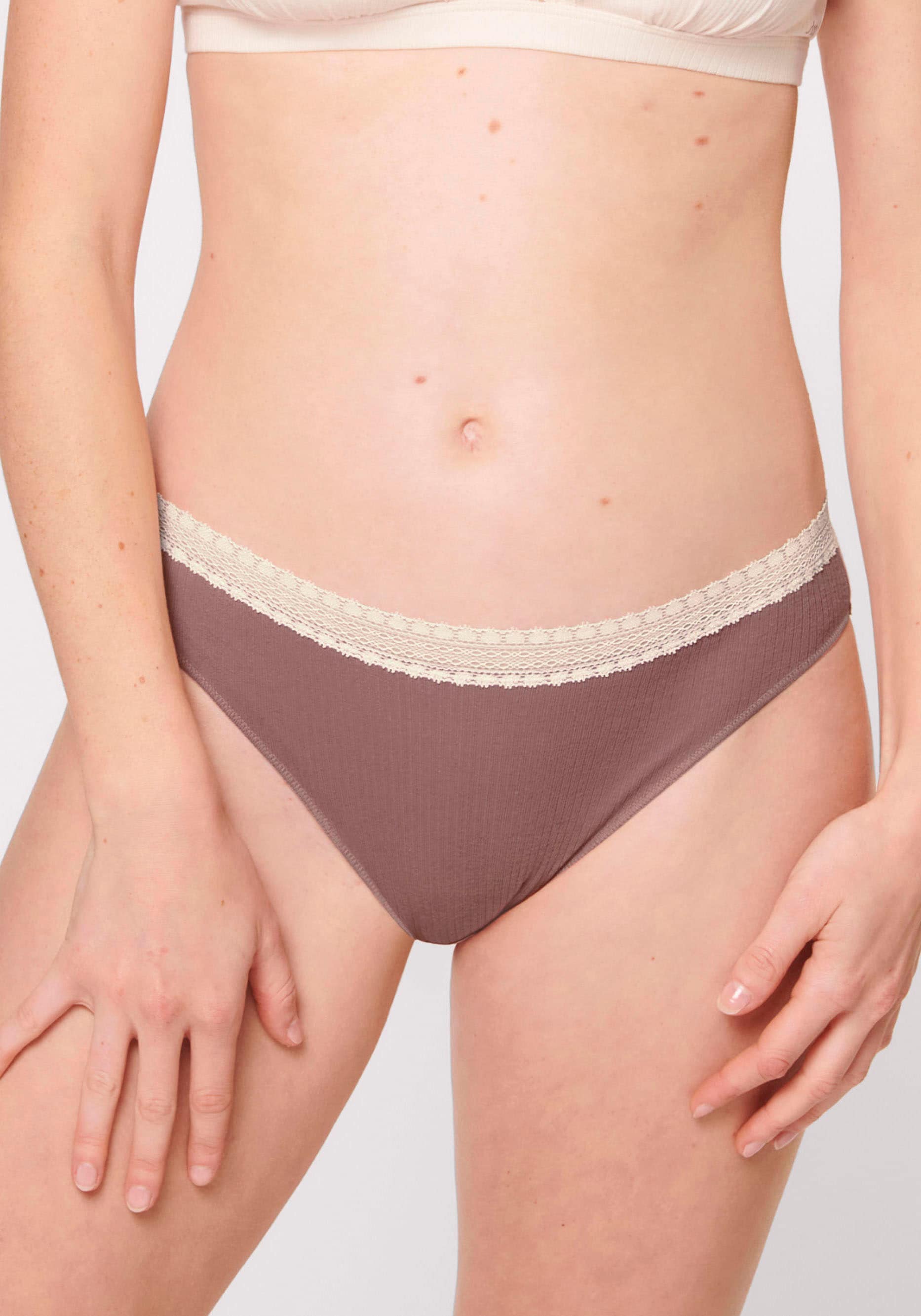 sloggi Tai-Slip »GO Ribbed« 2er Pack,  Feinripp, Baumwollmix, Stretch-Spitze, bequem, elastisch, weich