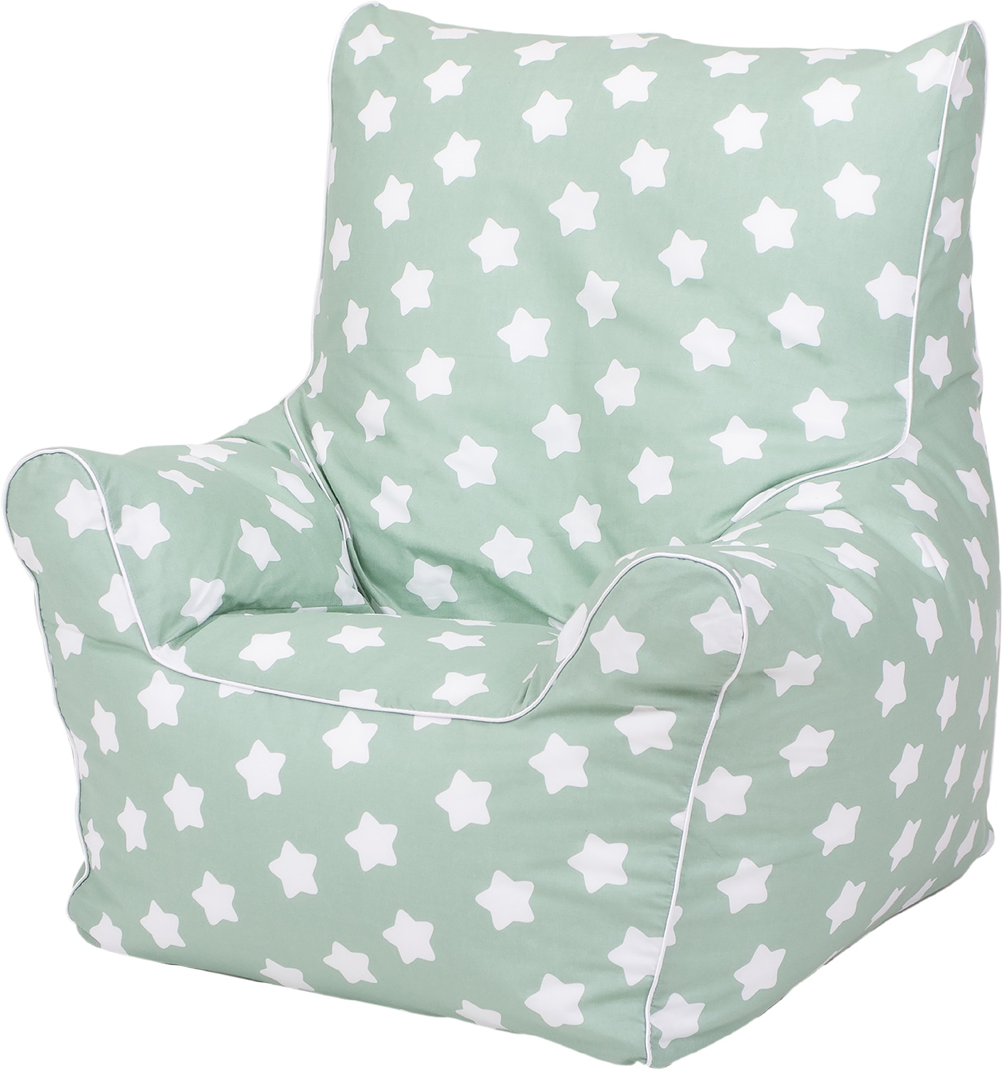 Knorrtoys® Sitzsack »Junior, in bequem für schnell Kinder; und bestellen Green Stars«, Europe Made White