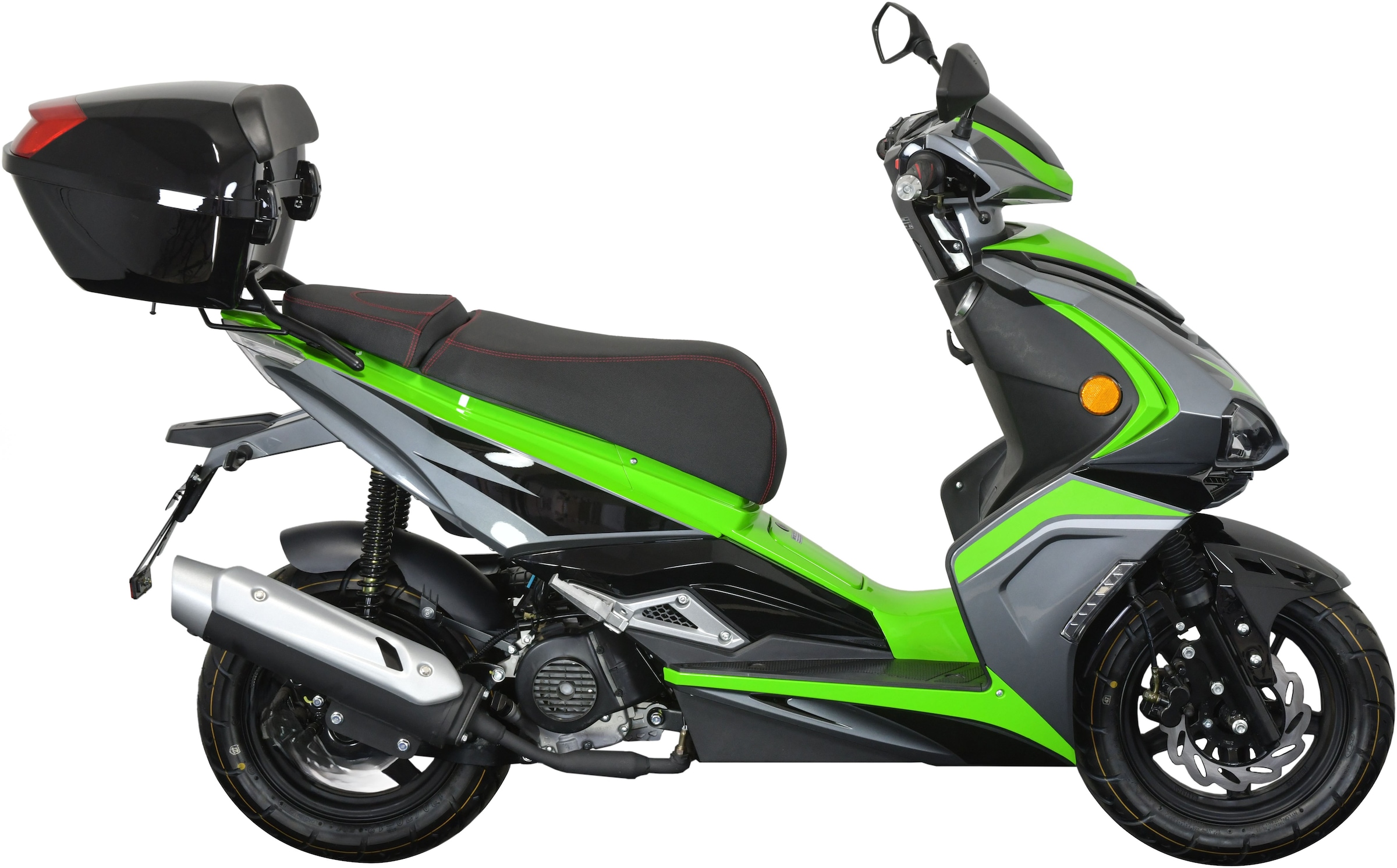GT UNION Motorroller »Striker 45«, 49,5 cm³, 45 km/h, Euro 5, 3 PS, (Set, mit Topcase), Luftgekühlter Motor