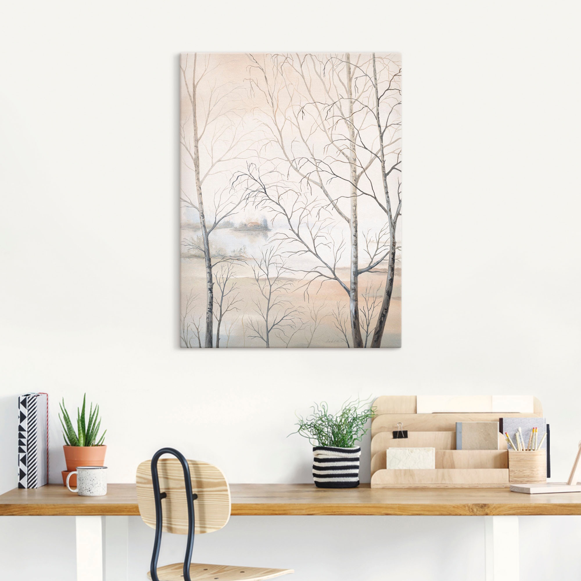 Artland Wandbild »Seeufer am Wald II«, Gewässer, (1 St.), als Leinwandbild, Poster, Wandaufkleber in verschied. Größen