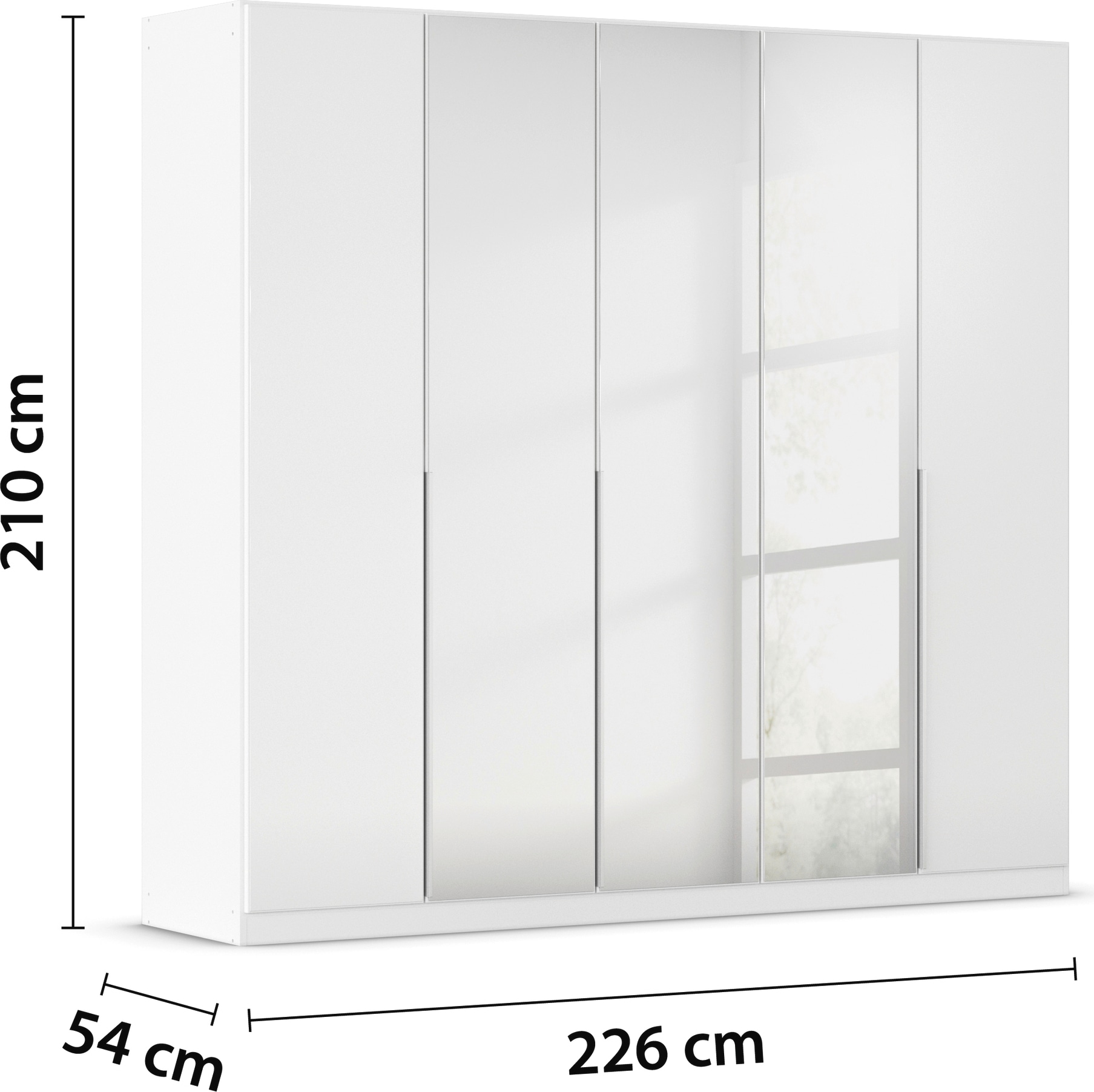 rauch Drehtürenschrank »Kleiderschrank Kleiderschränke Schrank Garderobe AGORDO mit Glasfront«, (in zwei Griff-Farben), durchdachte Innenausstattung, in 6 Breiten und 2 Höhen MADE IN GERMANY