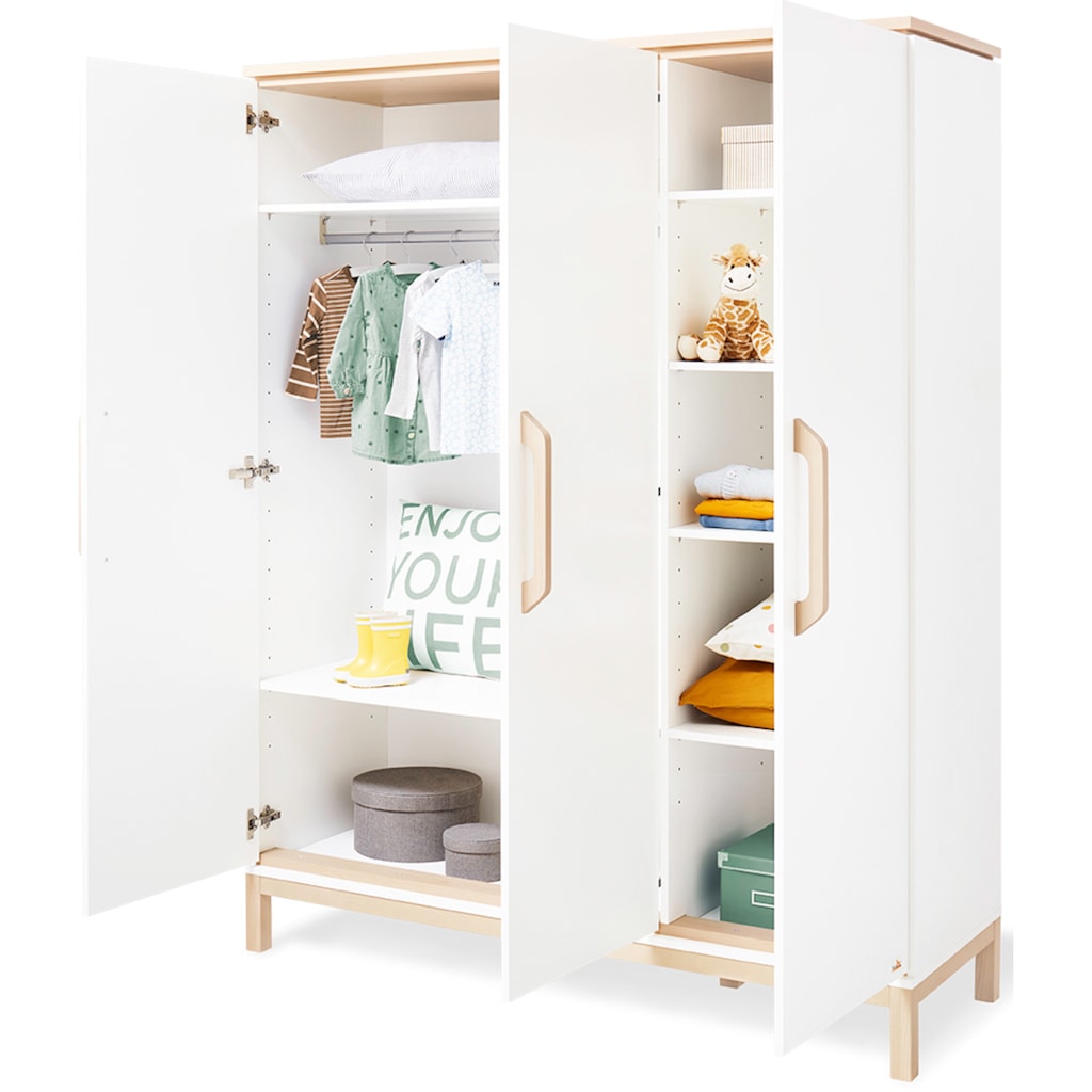 Pinolino® Babyzimmer-Komplettset »Light«, (Set, 3 St., Gitterbett, Kleiderschrank. Wickelkommode), breit groß; mit Kinderbett, Schrank und Wickelkommode; Made in Europe