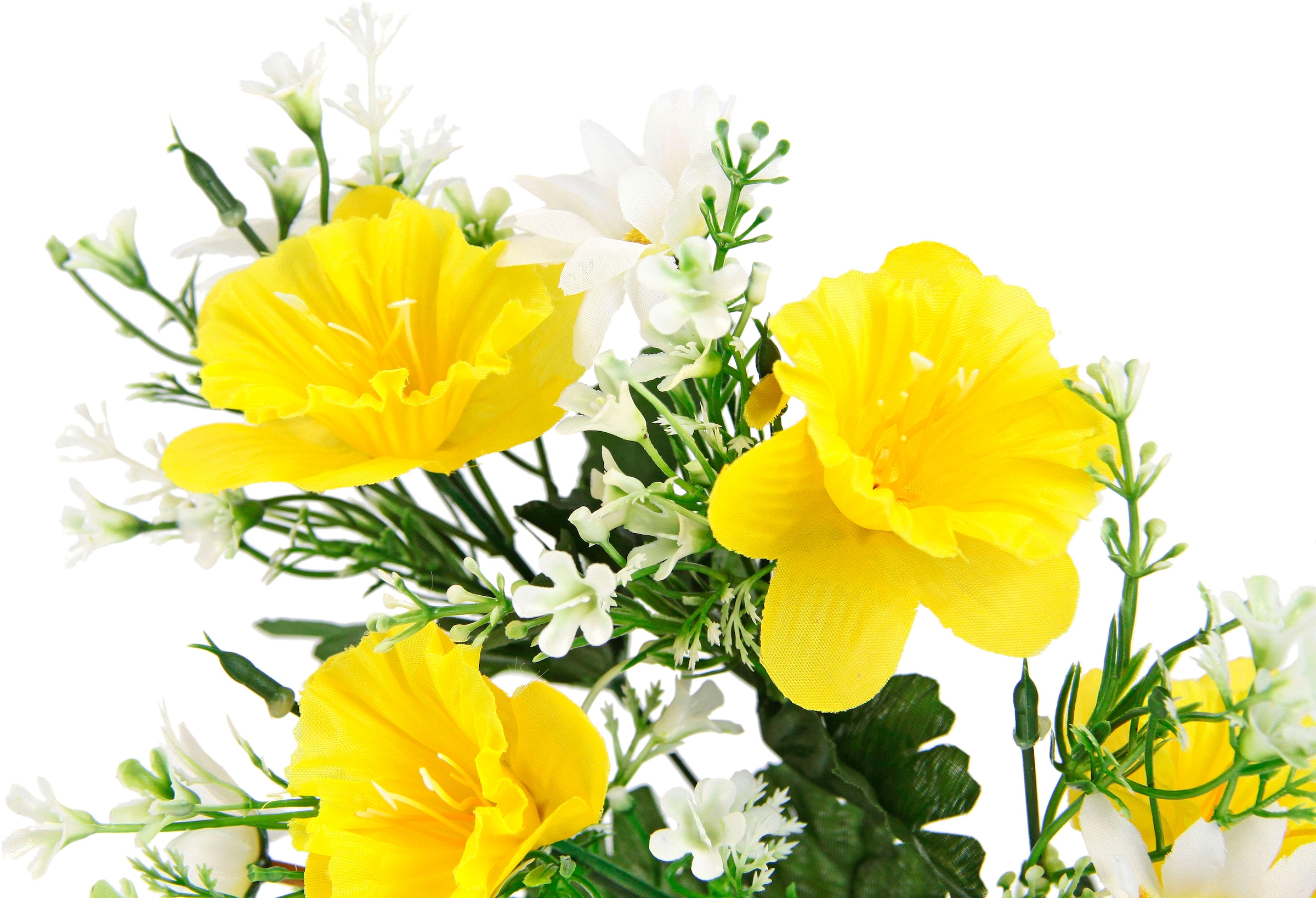 I.GE.A. Kunstblume »Osterglocken Margeriten Zweig«, 5er Set Gänseblümchen Narzissen Osterdeko Frühjahrsblumen für Vasen