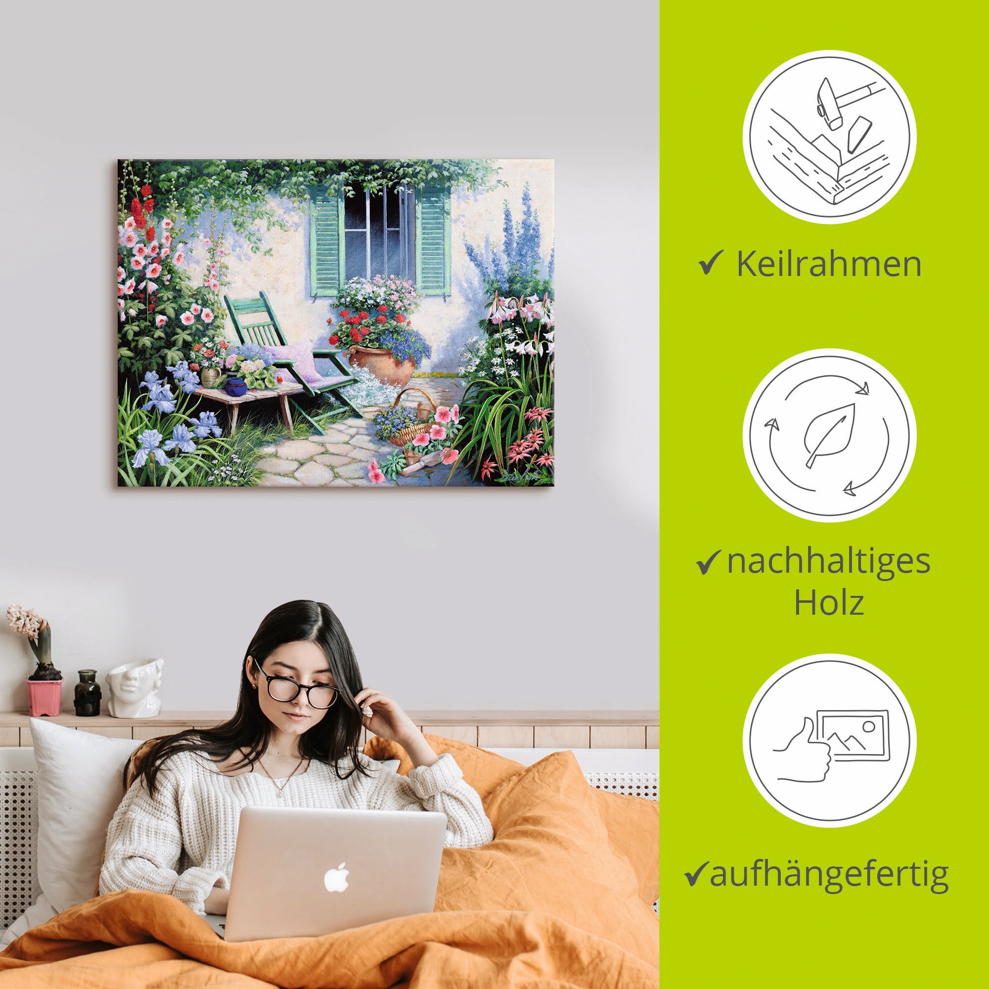 Artland Wandbild »Ein schöner Platz«, Garten, (1 St.), als Leinwandbild, Poster in verschied. Größen