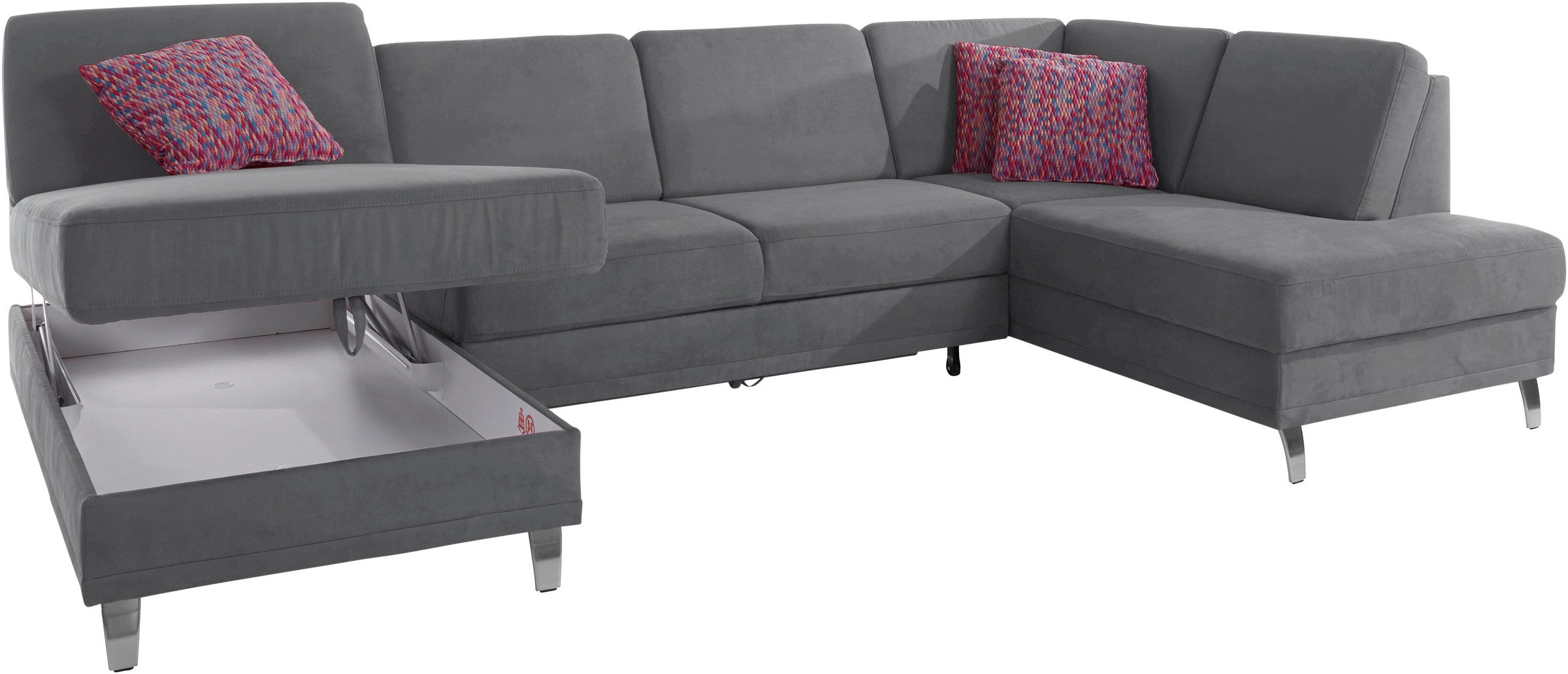 sit&more Wohnlandschaft »Clio U-Form«, wahlweise mit Bettfunktion und Bettkasten, inklusive Federkern
