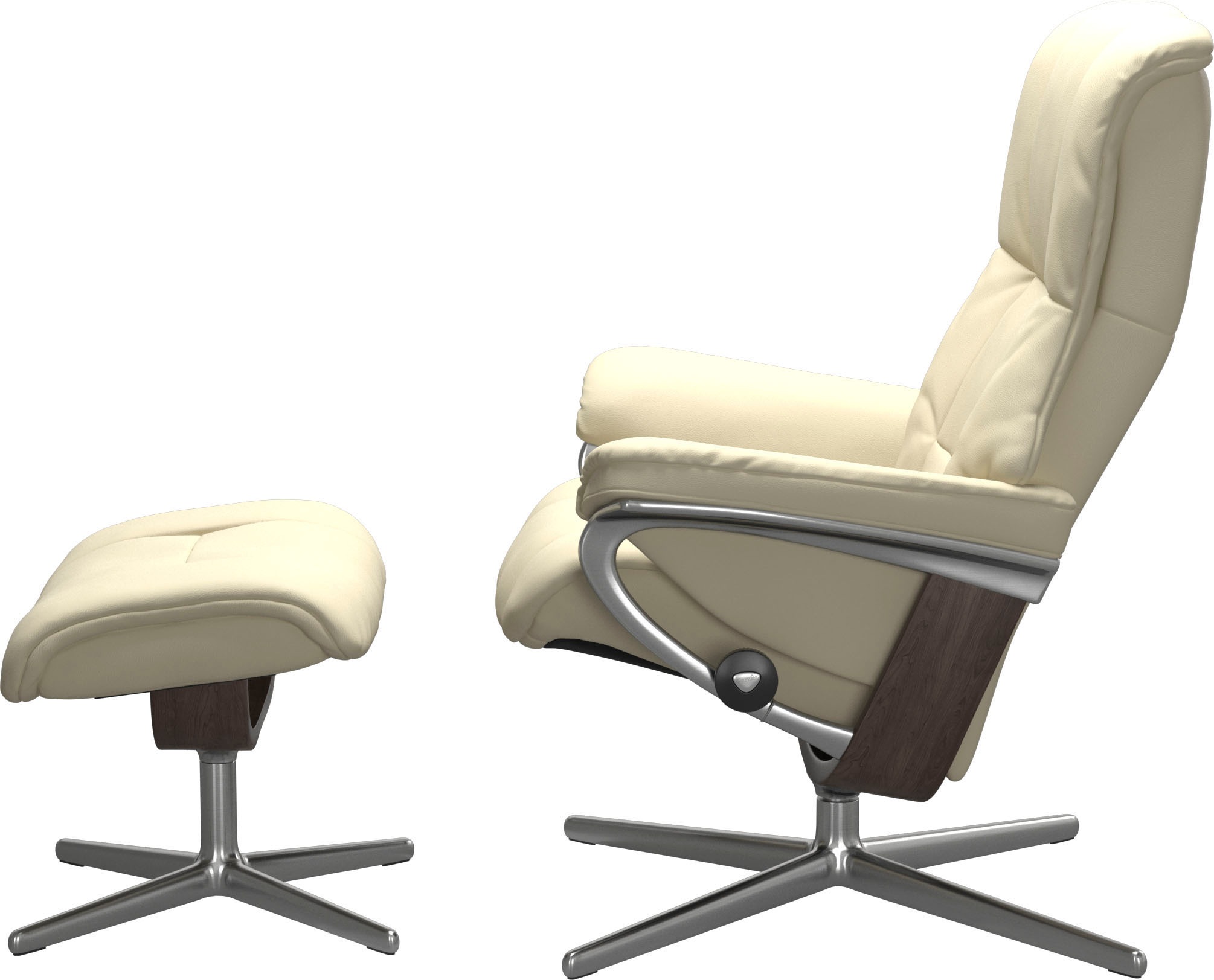 Stressless® Relaxsessel »Mayfair«, (Set, Relaxsessel mit Hocker), mit Hocker, mit Cross Base, Größe S, M & L, Holzakzent Wenge