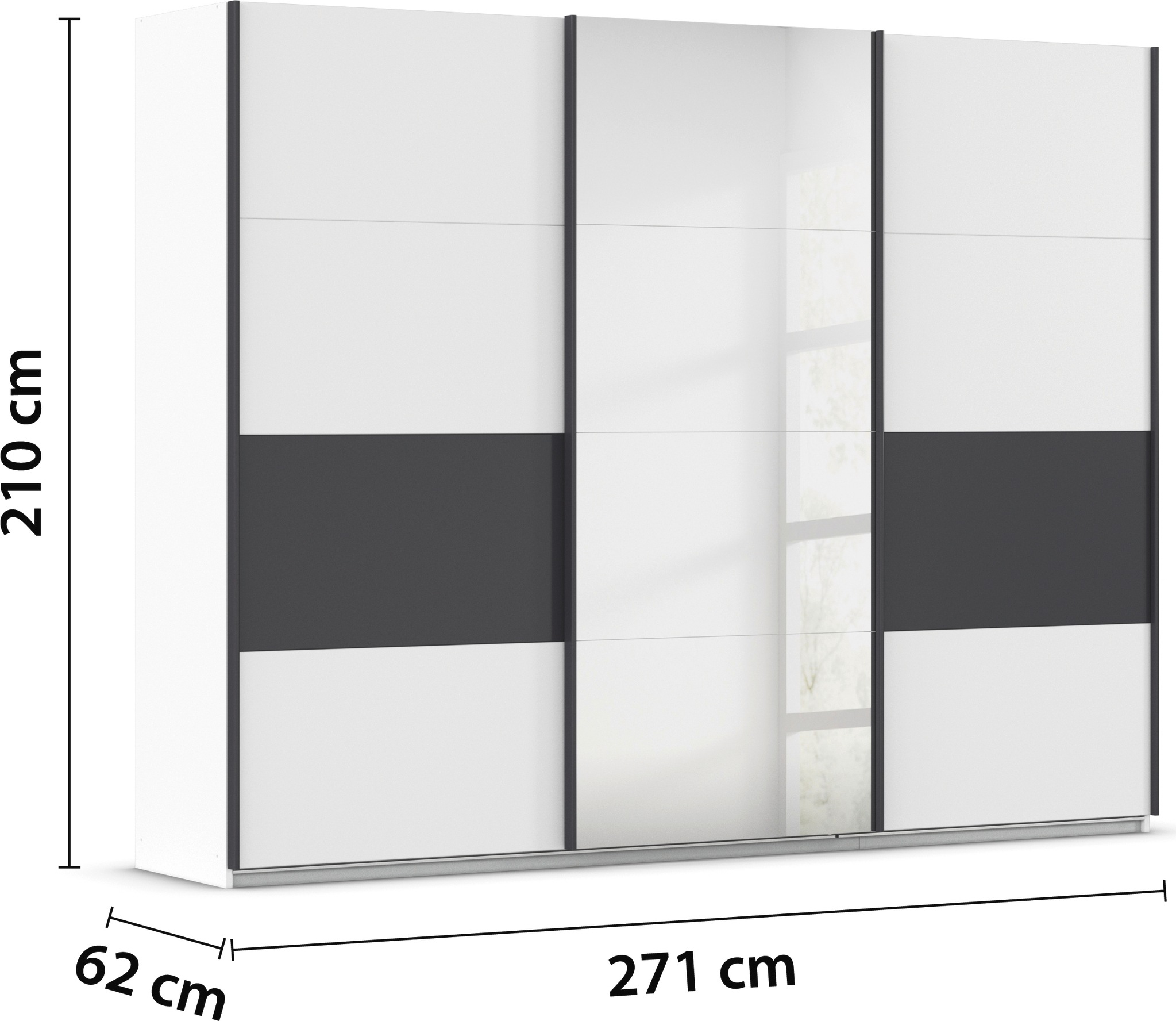 rauch Schwebetürenschrank »Schwebetürenschrank Kleiderschrank Schrank Garderobe CORTONA«, inkl. Inneneinteilung, 2 Stoffboxen und zusätzlichen Einlegeböden