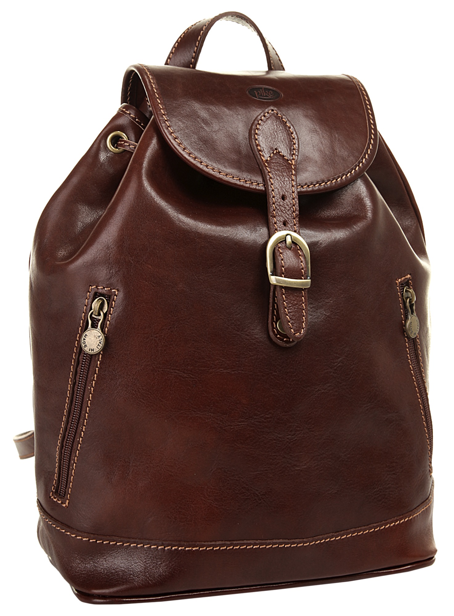 Piké Cityrucksack, echt Leder, Made in Italy