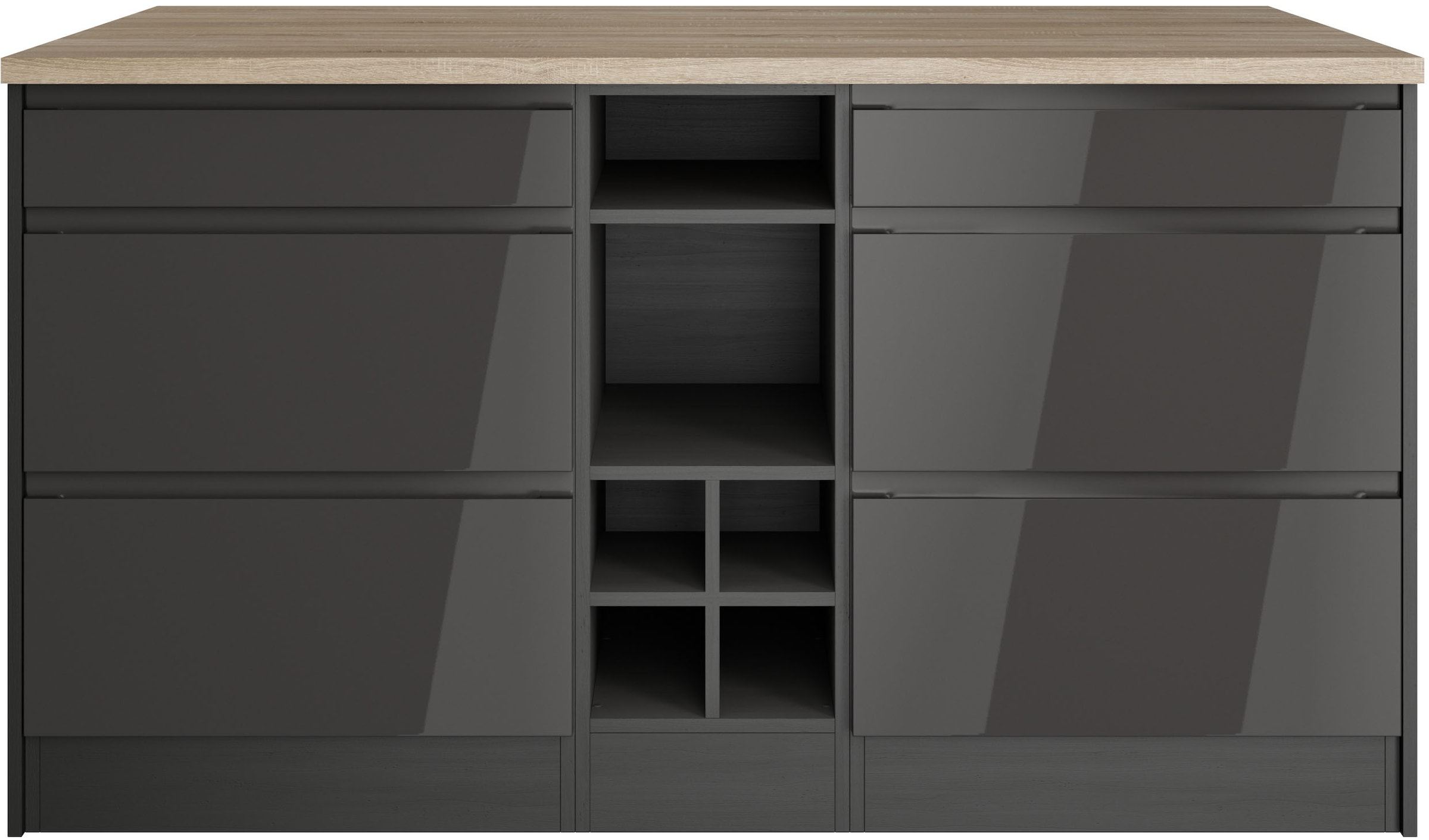 KOCHSTATION Kücheninsel »KS-Virginia« Breite 153 cm, MDF-Fronten, Flaschenr günstig online kaufen