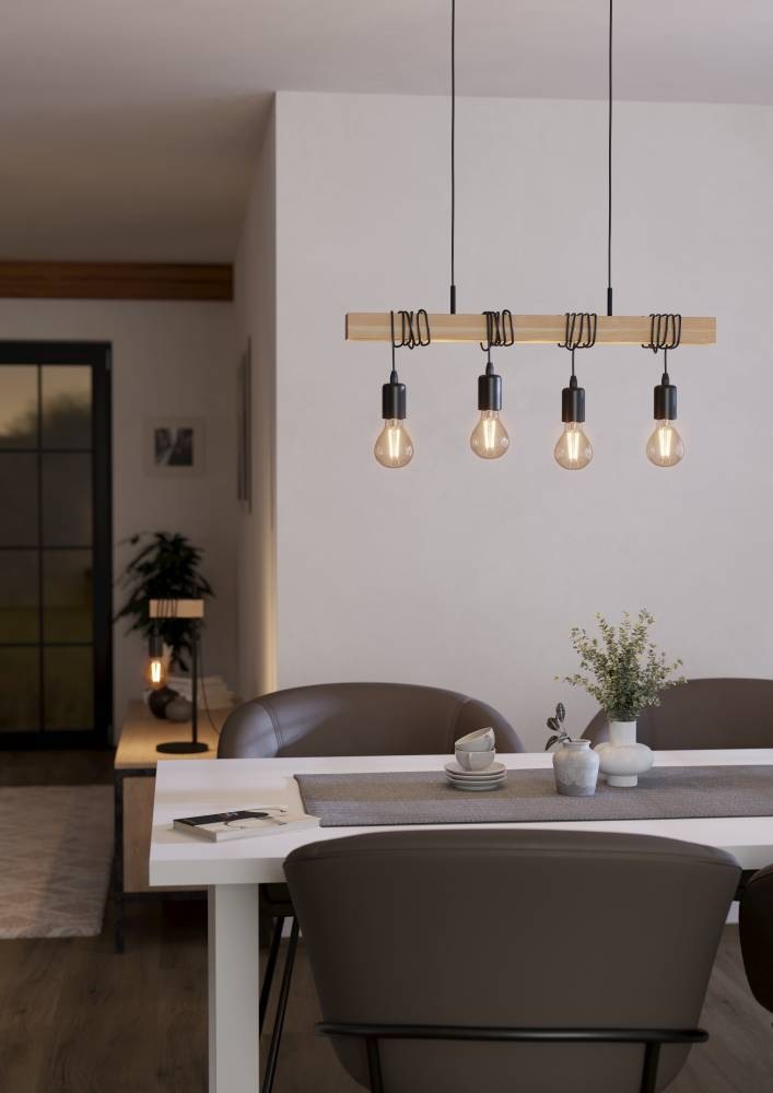 EGLO Hängeleuchte »TOWNSHEND« E27 1 Stk. Wohnzimmer, Esszimmer, 4-flammig, günstig online kaufen
