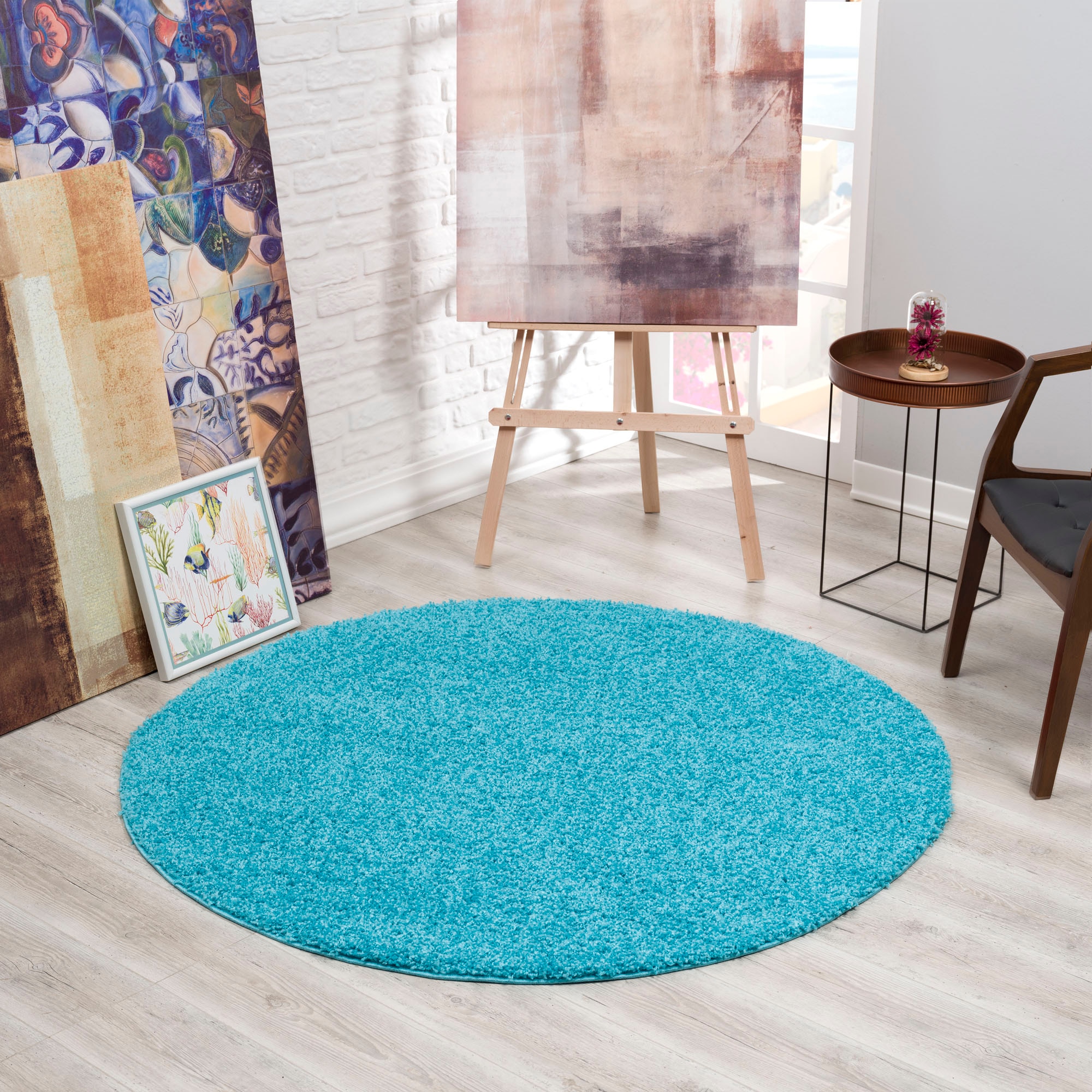 Sanat Hochflor-Teppich »LOCA«, rund, Wohnzimmer, Langflor, Shaggy, Schlafzimmer