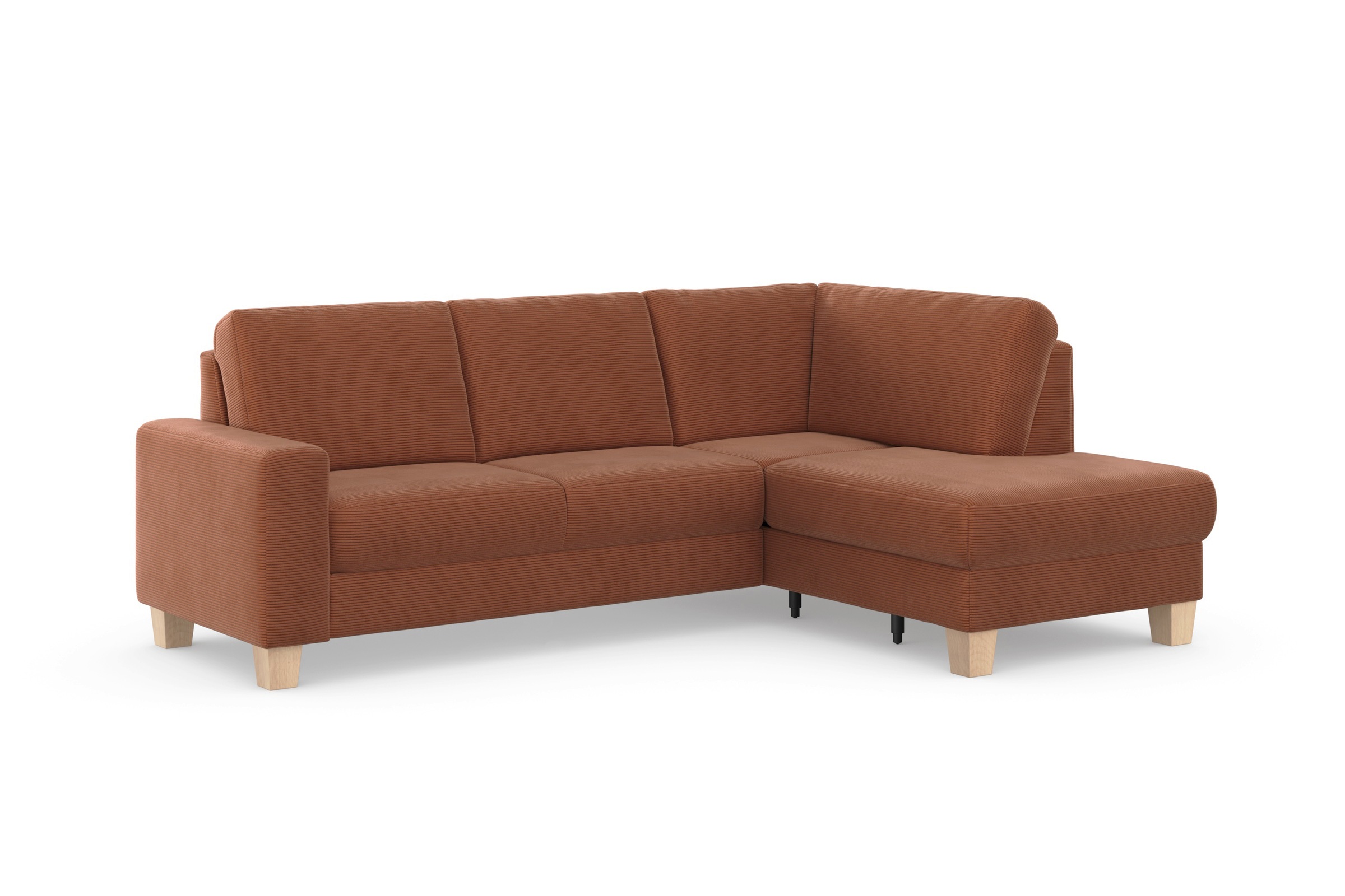 Home affaire Ecksofa »Summer L-Form«, mit Ottomane, wahlweise mit Bettfunktion und Bettkasten, Cord-Bezug