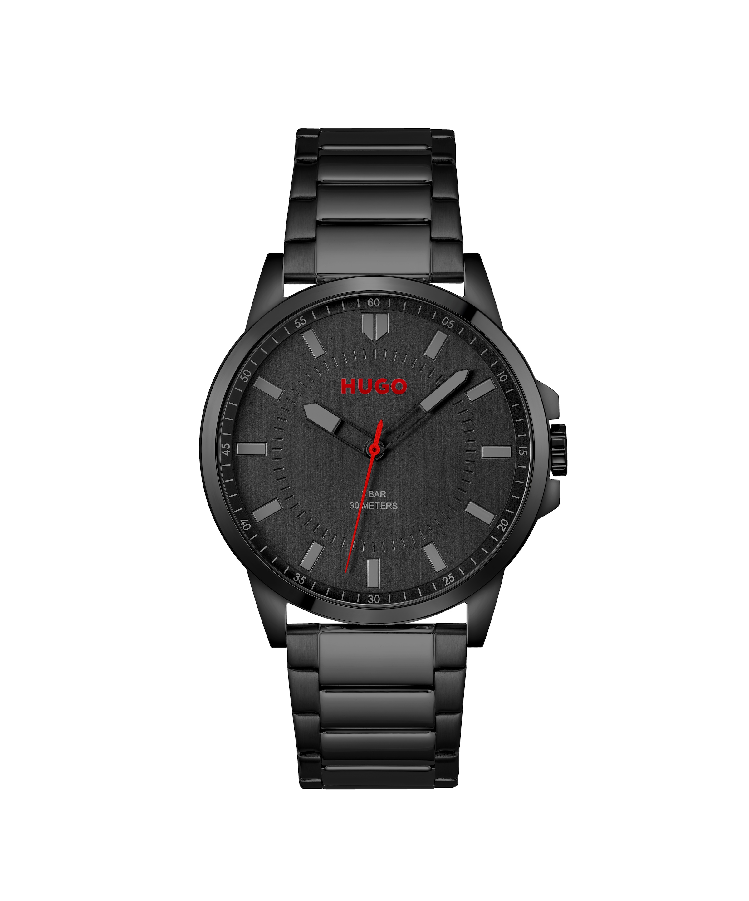 HUGO Quarzuhr »#FIRST« Armbanduhr, Herrenuhr, Mineralglas, Edelstahlarmband