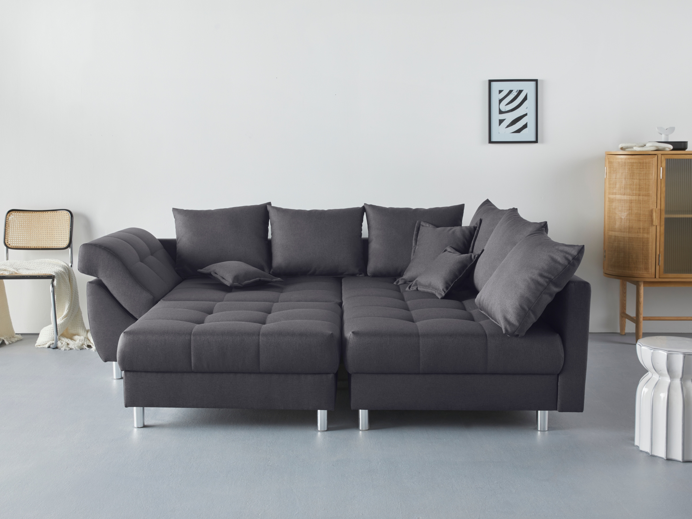 COLLECTION AB Ecksofa »(Spar-Set) Innsbruck L-Form und Hocker«, (Spar-Set), Ecksofa und Hocker, Recamiere links oder rechts montierbar