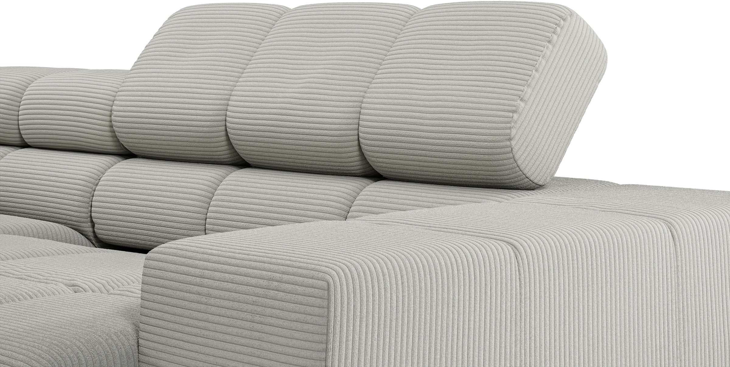 INOSIGN Ecksofa »Ancona, incl. Kopfteilverstellung + 3 Zierkissen, L-Form, bequem«, wahlweise motorische Sitztiefenverstellung, B/T(H: 249/215/70 cm