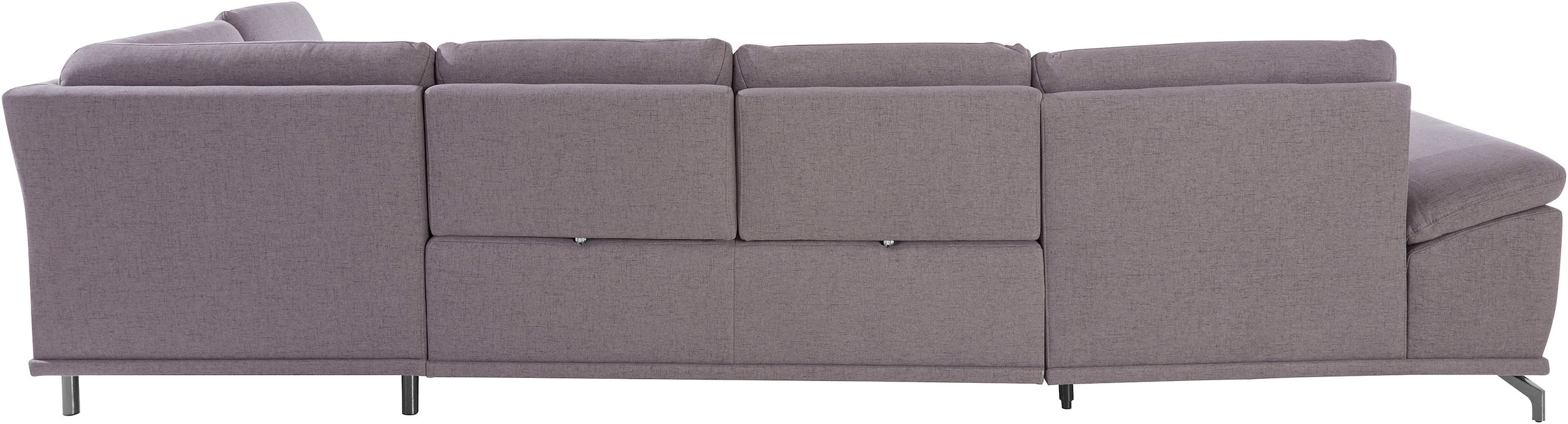 Places of Style Wohnlandschaft »Costello U-Form, mit Sitztiefenverstellung, Armteilverstellung und«, 3 Nierenkissen, optional Bettfunktion und Bettkasten
