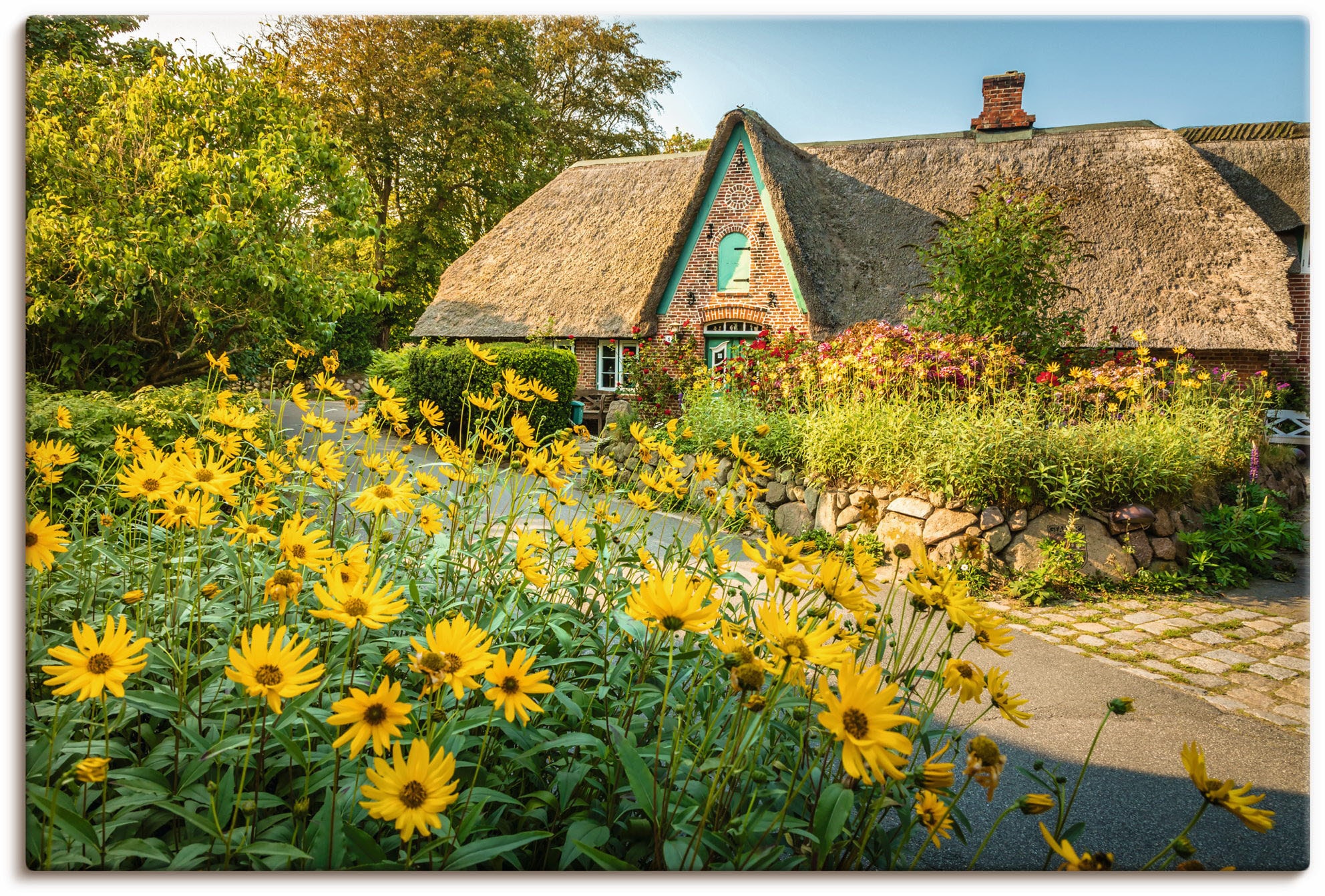 Artland Leinwandbild »Historischer Hof mit Bauerngarten Keitum«, Gartenbild günstig online kaufen